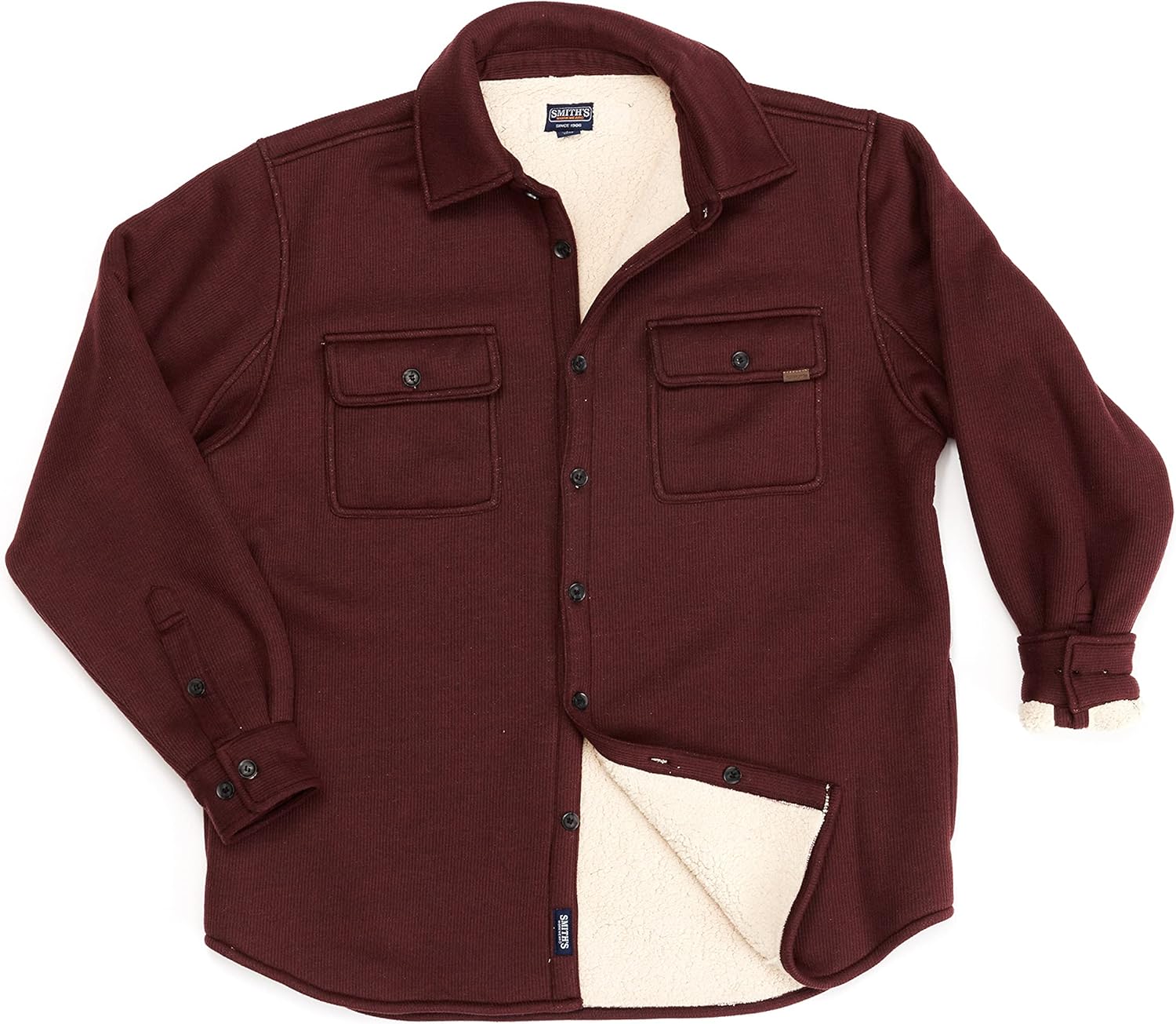 Smith's Workwear Mens Sherpa Heather Thermal Shirt JacketJacket - Image 4