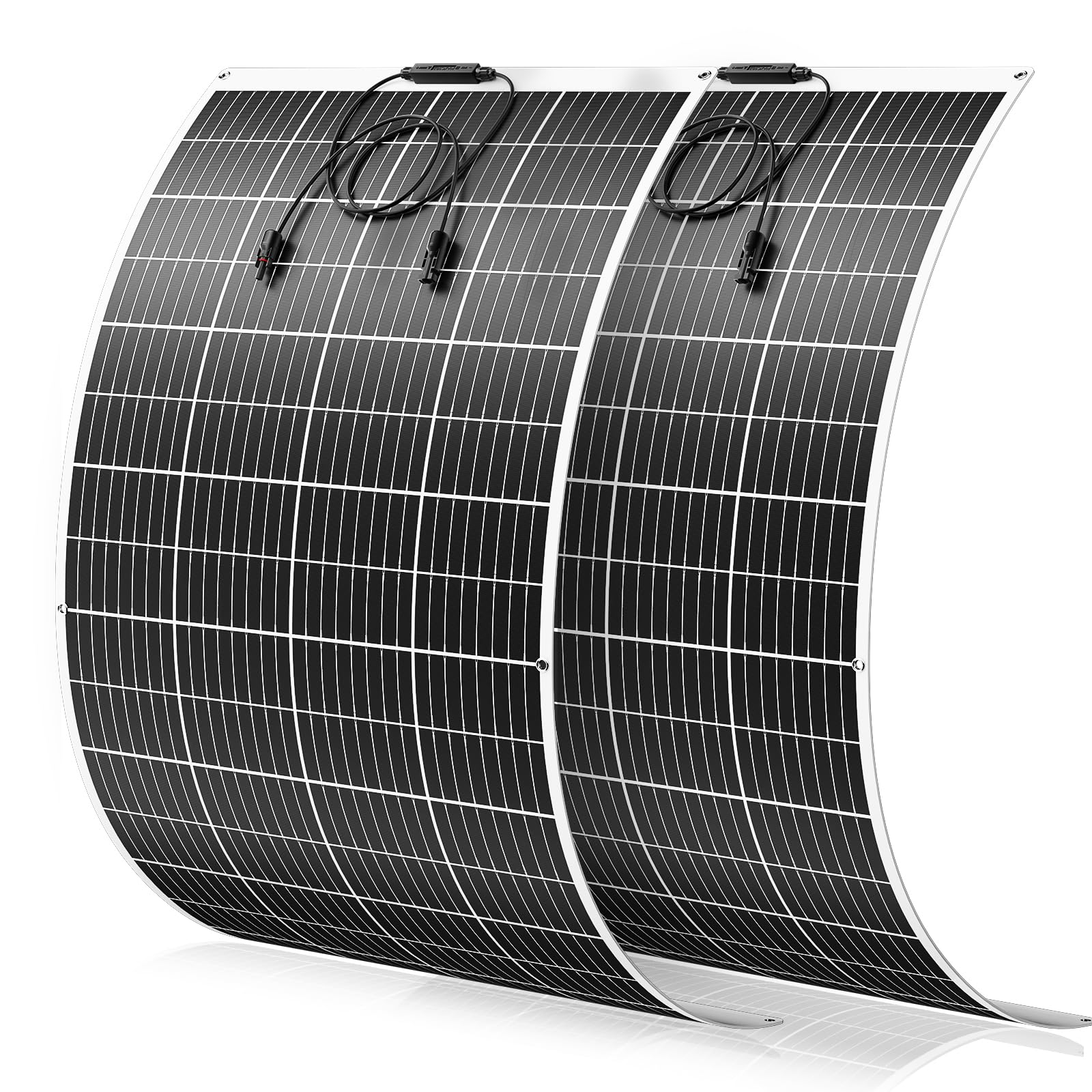 Flexible Solar Panel 300 Watt High Efficiency 300W Flexible Solar Panels Monocrystalline 12V/24V Lightweight Bendable for RV, Camping, Boat, Roof Off-Grid (300w*2)-image-48