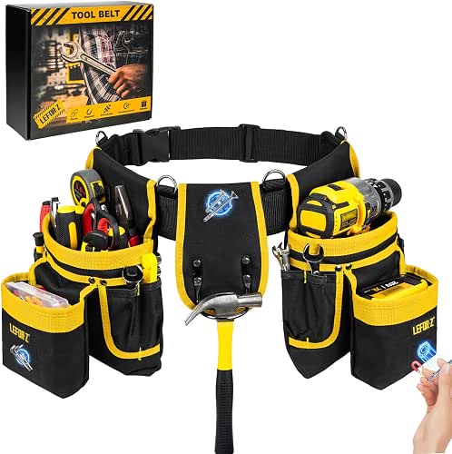 Tool Belt,Magnetic Tool Pouch,27-Pockets Heavy Duty Tool Belts for Men