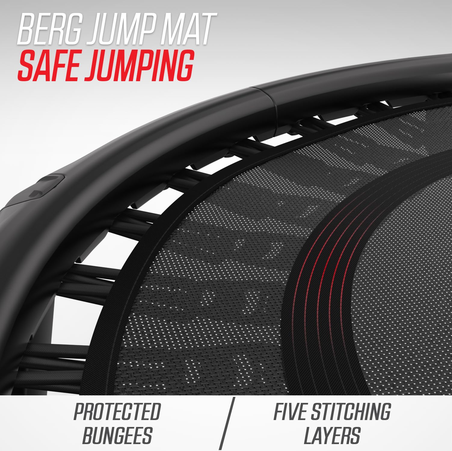 BERG Trampolino fitness 110 pieghevole per interni, trampolino per fitness, cardio e yoga, portata fino a 120 kg, telaio leggero in magnesio, diametro 110 cm, nero