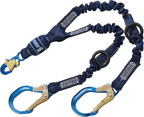 Miniatura 2 de 3M DBI-SALA Force2 1246075 Force 2 Cordón 100% de absorción de golpes, 6 pies con malla de amarre, gancho a presión en el centro, ganchos de amarre