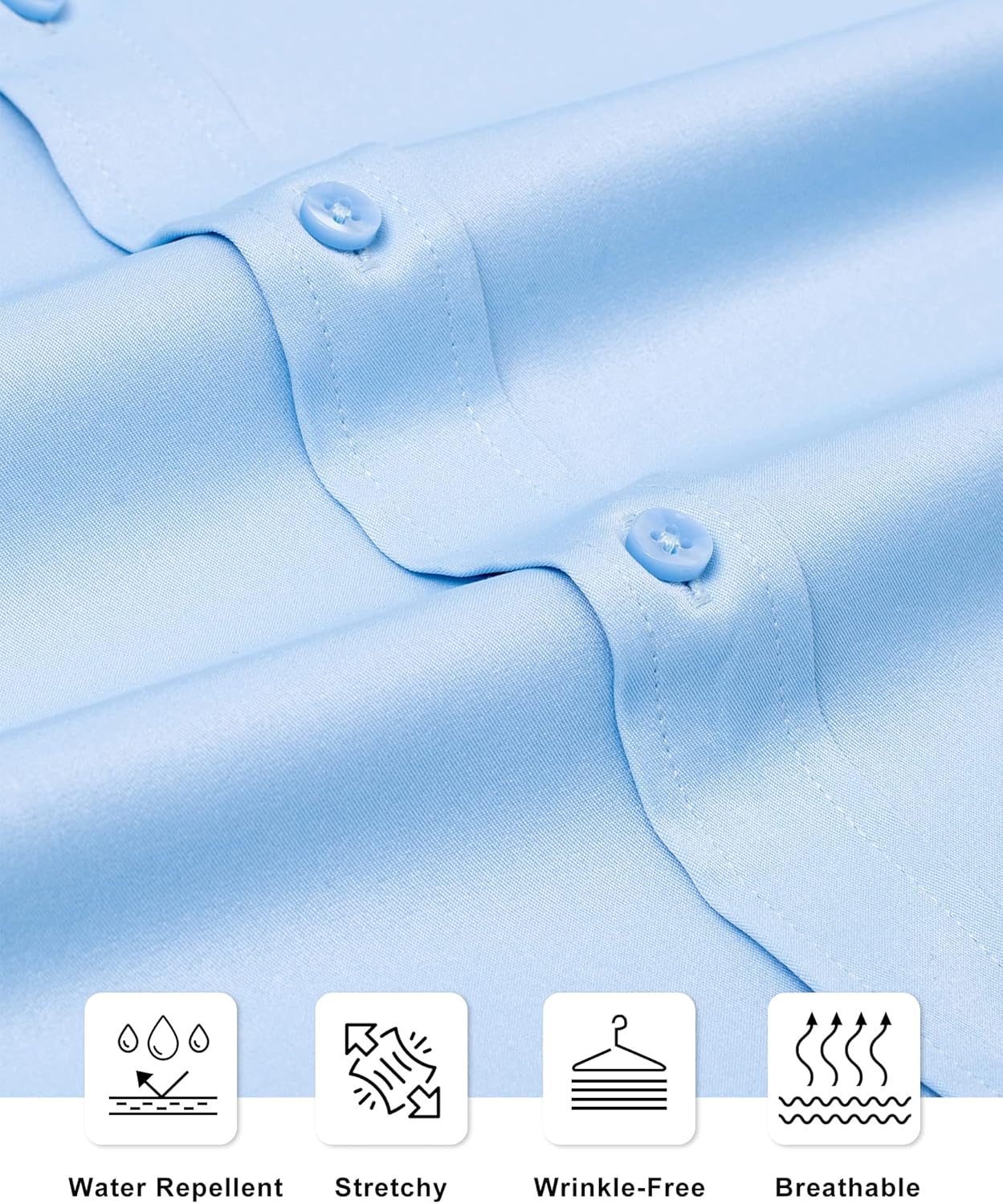 Alimens & Gentle Slim Fit Dress Shirts for Men Long Sleeve Stretch Stain Proof Wrinkle Free Button Down Shirts Formal Shirts - Image 5