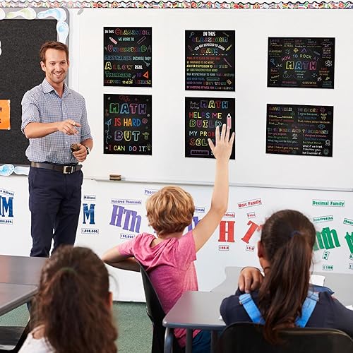 Miniatura 3 de Faccito 12 pósteres inspiradores de matemáticas para decoración de aula, carteles educativos de matemáticas motivacionales para primaria,