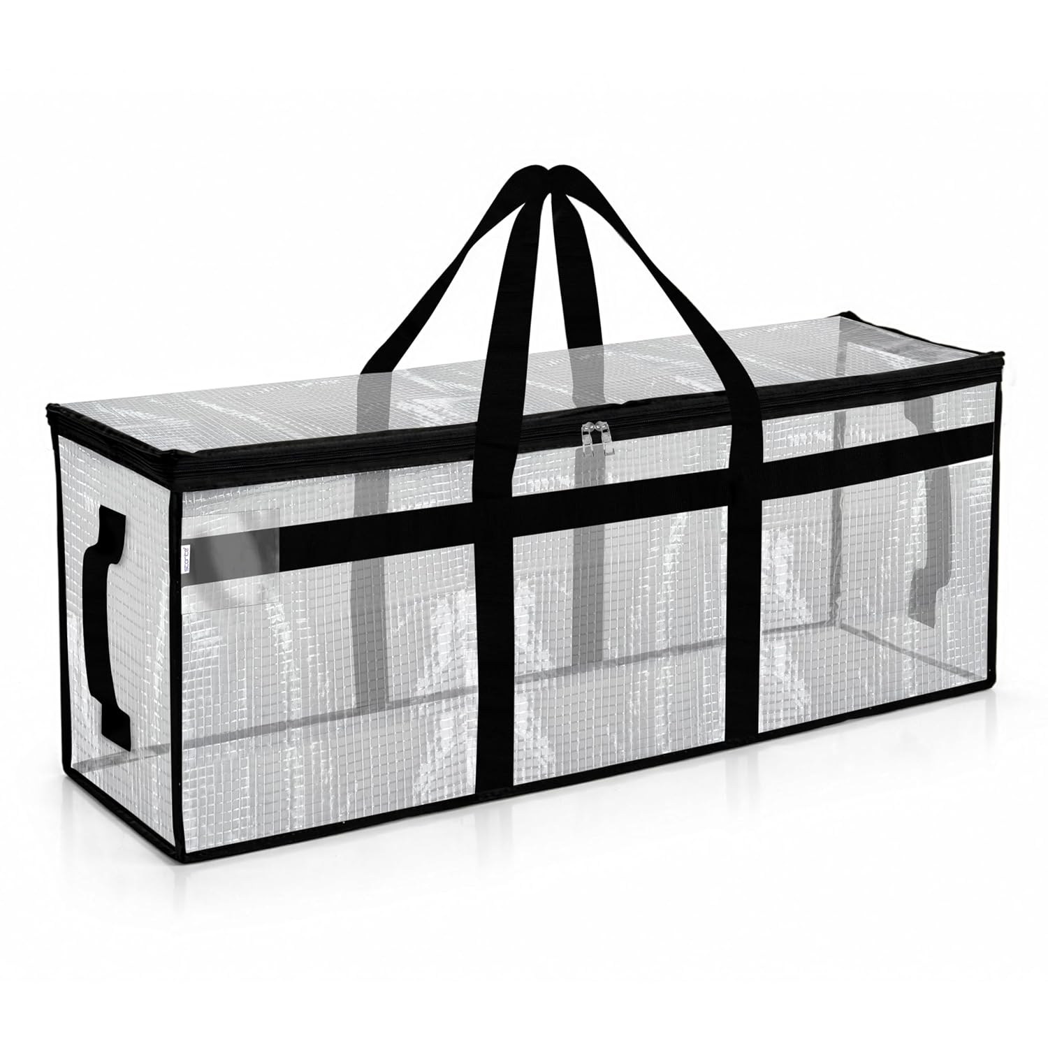 Storite Premium Multi-Purpose Heavy Duty Moisture Proof 80 Litres Transparent Super-Size Jumbo Underbed Storage Bag/Toys/Blankets/Stationery Paper/Clothes Storage Bag (84x26x37 cm)