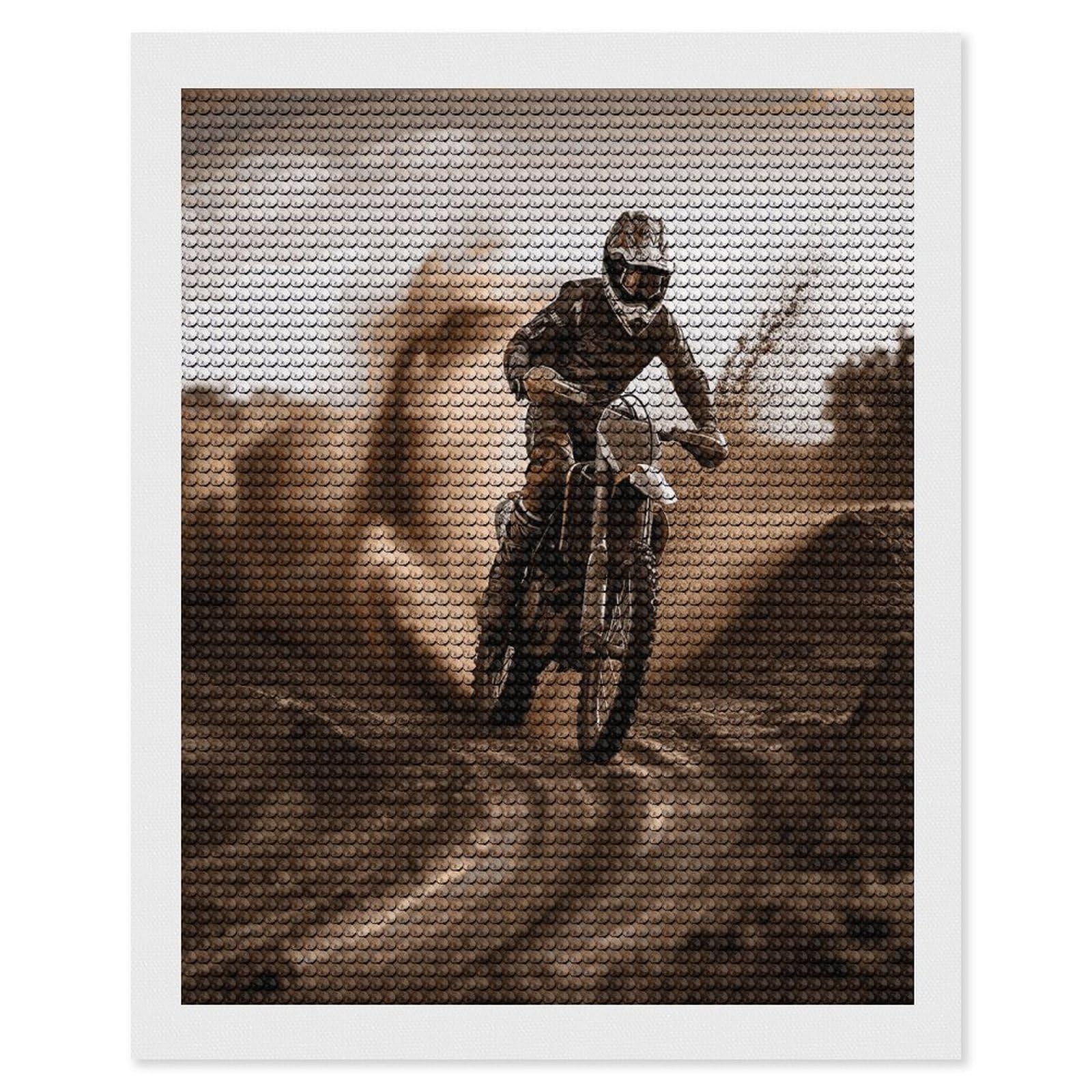 FekiLoot Motocross Diamond Art Kits for Adults Diamond Painting Kits for Beginners DIY Diamond Art Kits Round Full Drill Diamond Dot Gem Painting for Home Wall Decor Gift 16"x20"