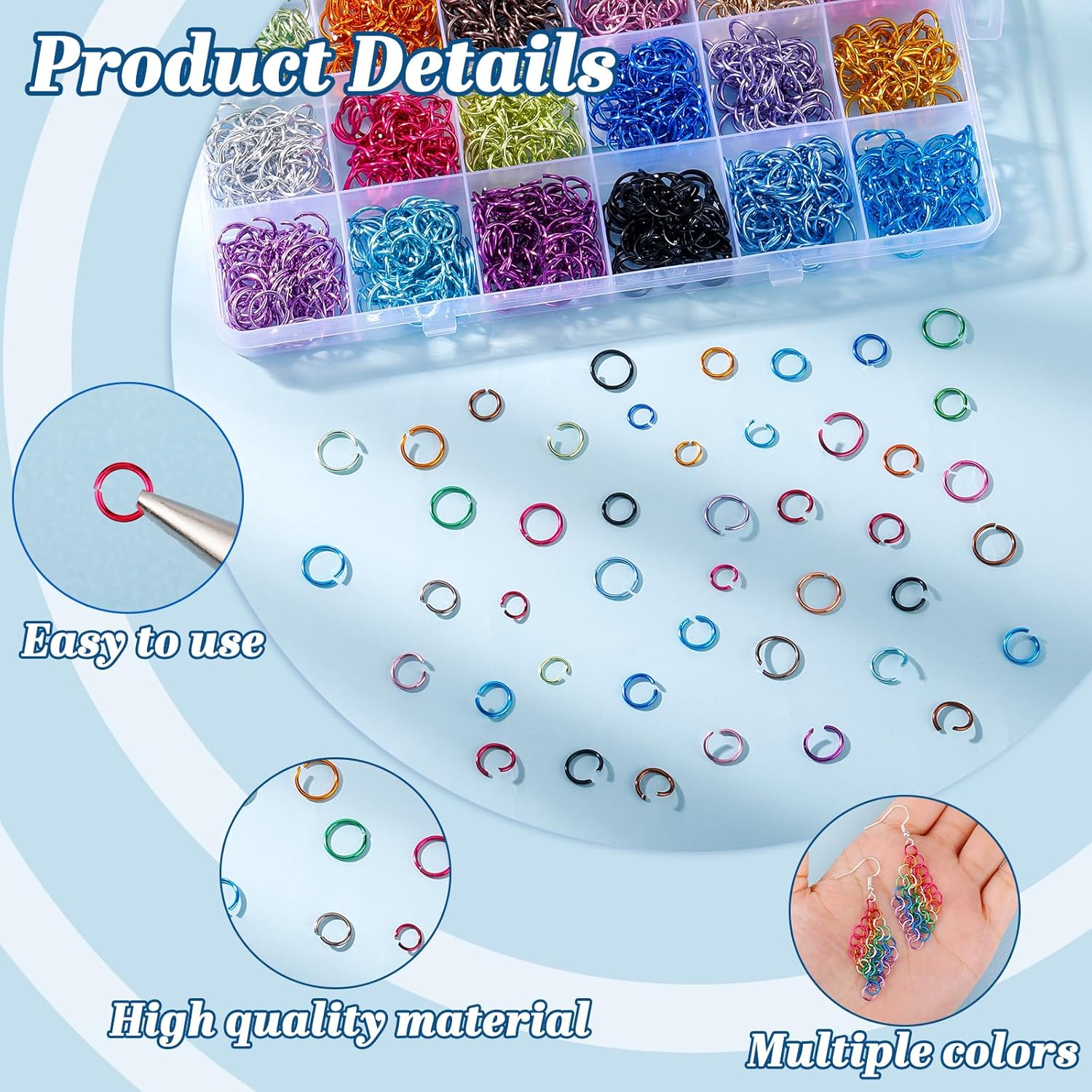 10320 Pcs 24 Colors Aluminum 6mm Jump Rings for Jewelry Making Colored Jump Ring Chainmail Rings for Necklaces Bracelet Earring Jewelry Making(6mm) - Image 4