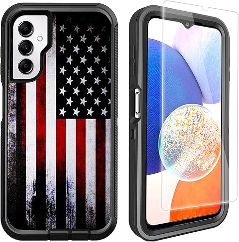 Miniatura 8 de OTTARTAKS Funda para Samsung Galaxy A14 5G para hombres y niños, diseño de camuflaje con protector de pantalla protección de grado militar,