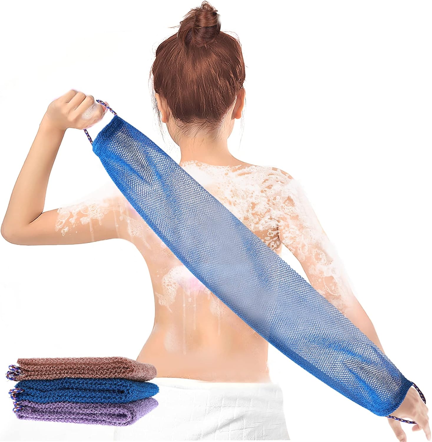 WLLHYF African Exfoliating Sponges Nylon Back Scrubbers Shower Wash