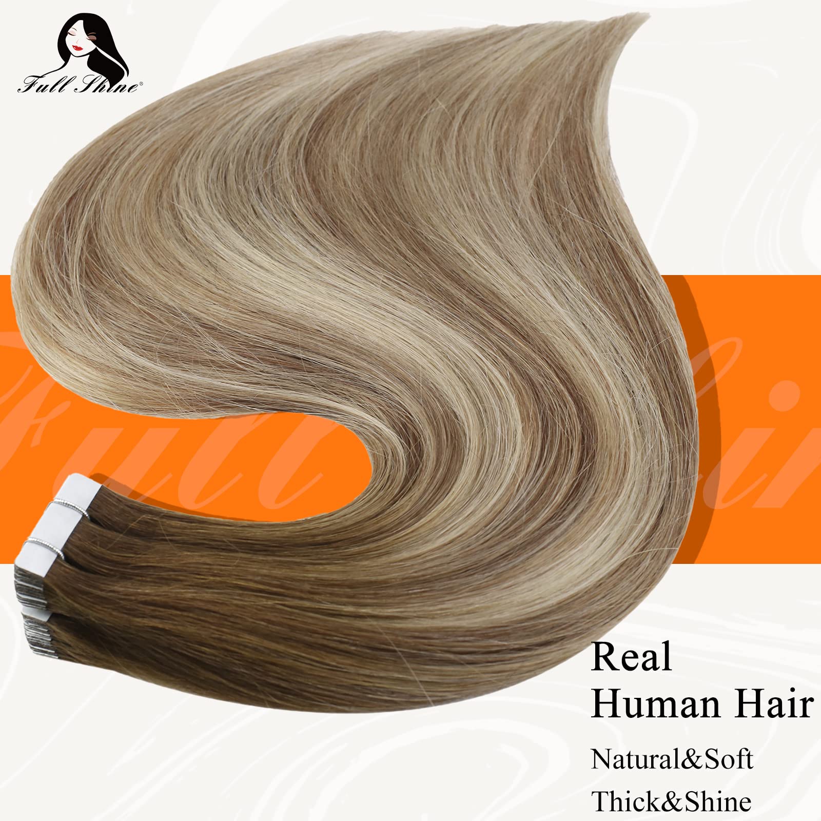 Human Hair Tape-In Extensions 18 Inch Seamless Weft 50g 20pc Set Tape in Hair Extensions Human Hair 18Inch Remy Tape ins  main image 3