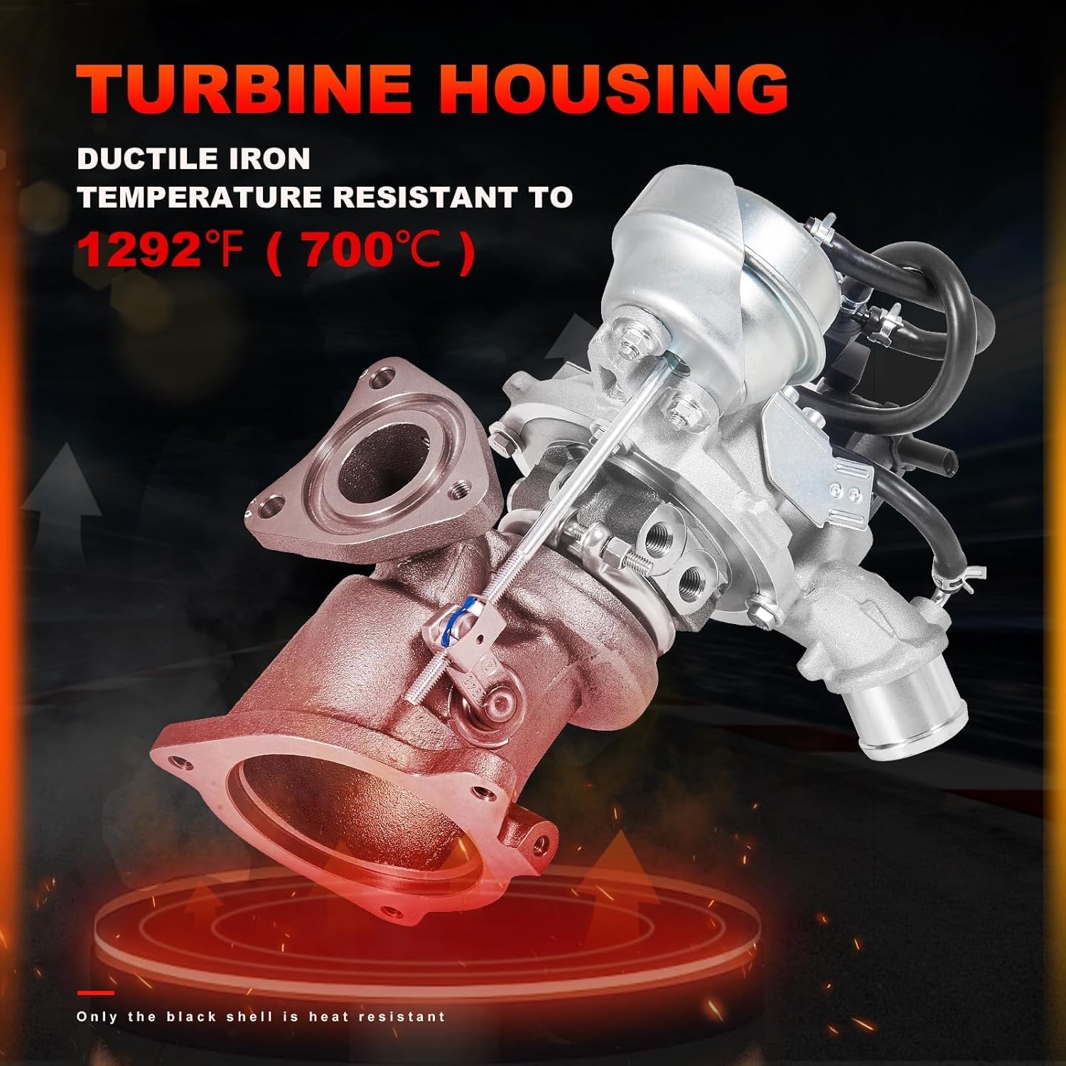 KP39 1.6 Turbo charger Kit with Gaskets Compatible with Ford Escape 2013-2016, Fiesta 2014-2017, Fusion 2013-2014, Transit Connect 2014-2015 1.6L, Turbocharger Replace# CJ5G6K682DA, 54399700144