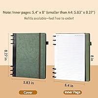 Vista 7 de Yoment Leather Journal Notebooks for Work Refillable 224 Page 100 GSM Thick 5 Subject Notebook with Removable Dividers Tabs Hardcover Notebook for