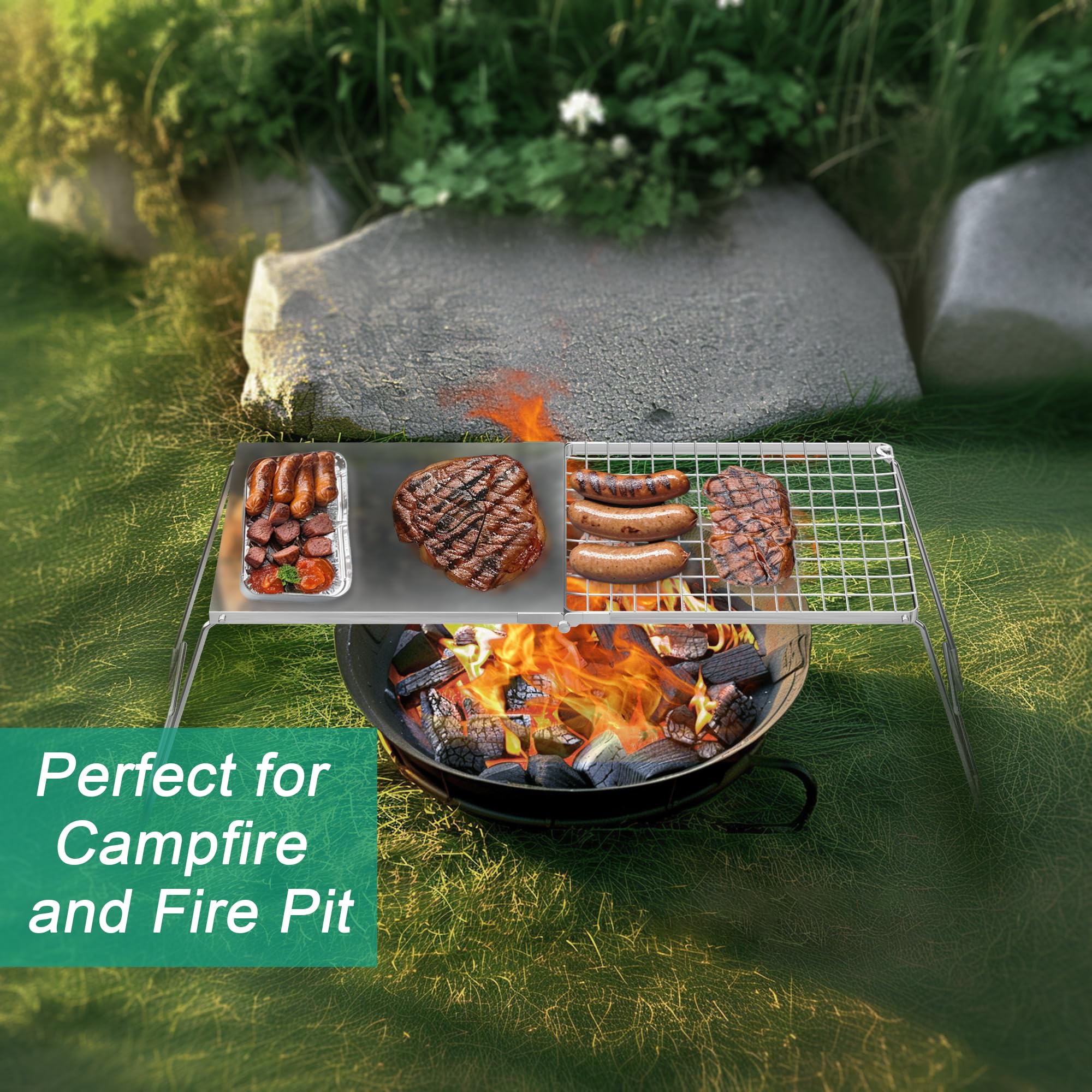 Stainless Steel Bbq Rack For Fire Pit Portable Fire Pit For