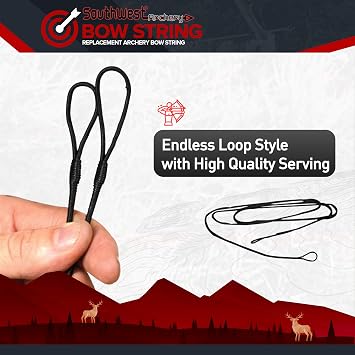 Replacement Archery Bowstring for Traditional Recurve Bows 64 - Made from Black Dacron B-55 Material