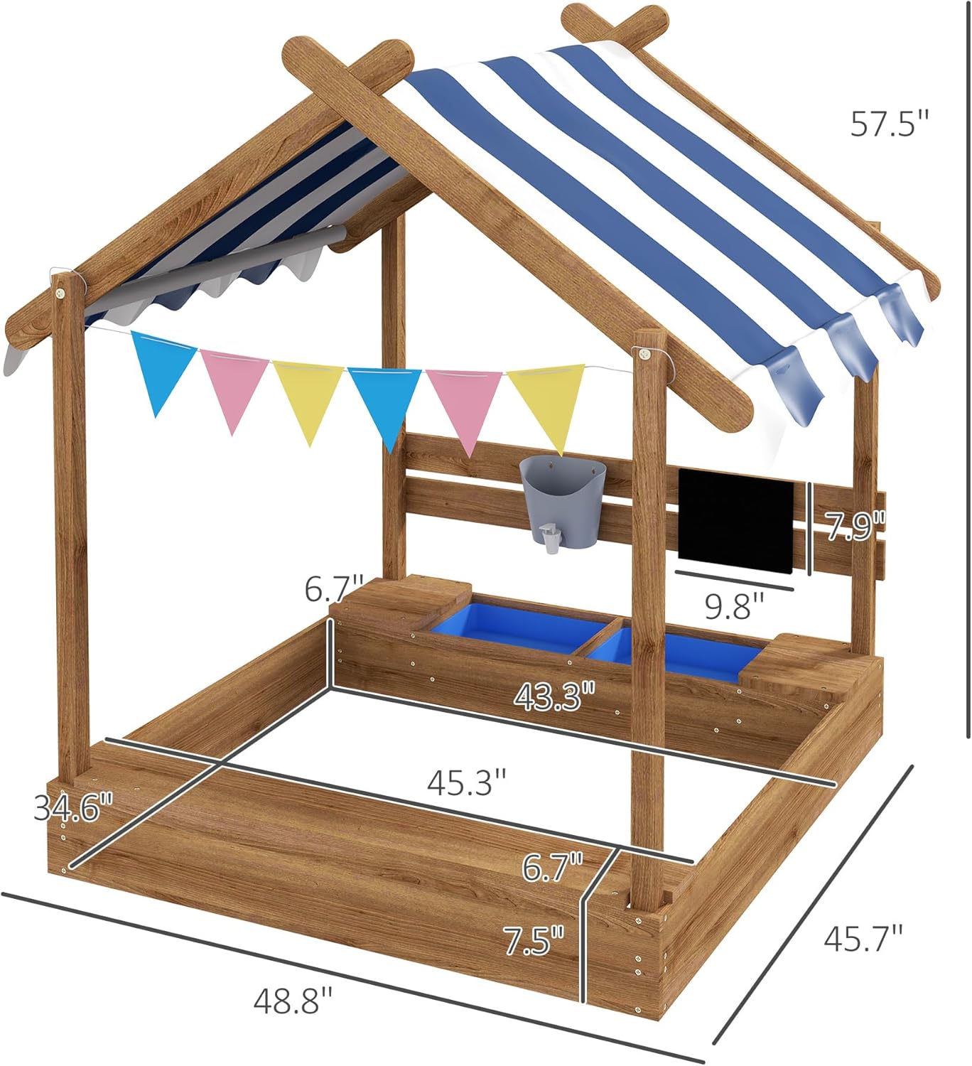 House Design Wooden Kid Sandbox