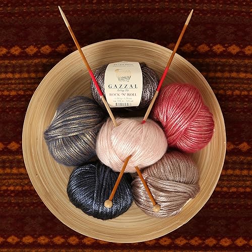 Miniatura 5 de Gazzal Rock 'n' Roll - Ovillo de lana de 5 bolas en total 8.8 onzas, 21% acrílico, 70% poliamida, 9% lana merino, cada 1.76 onzas  125 yardas (377.3