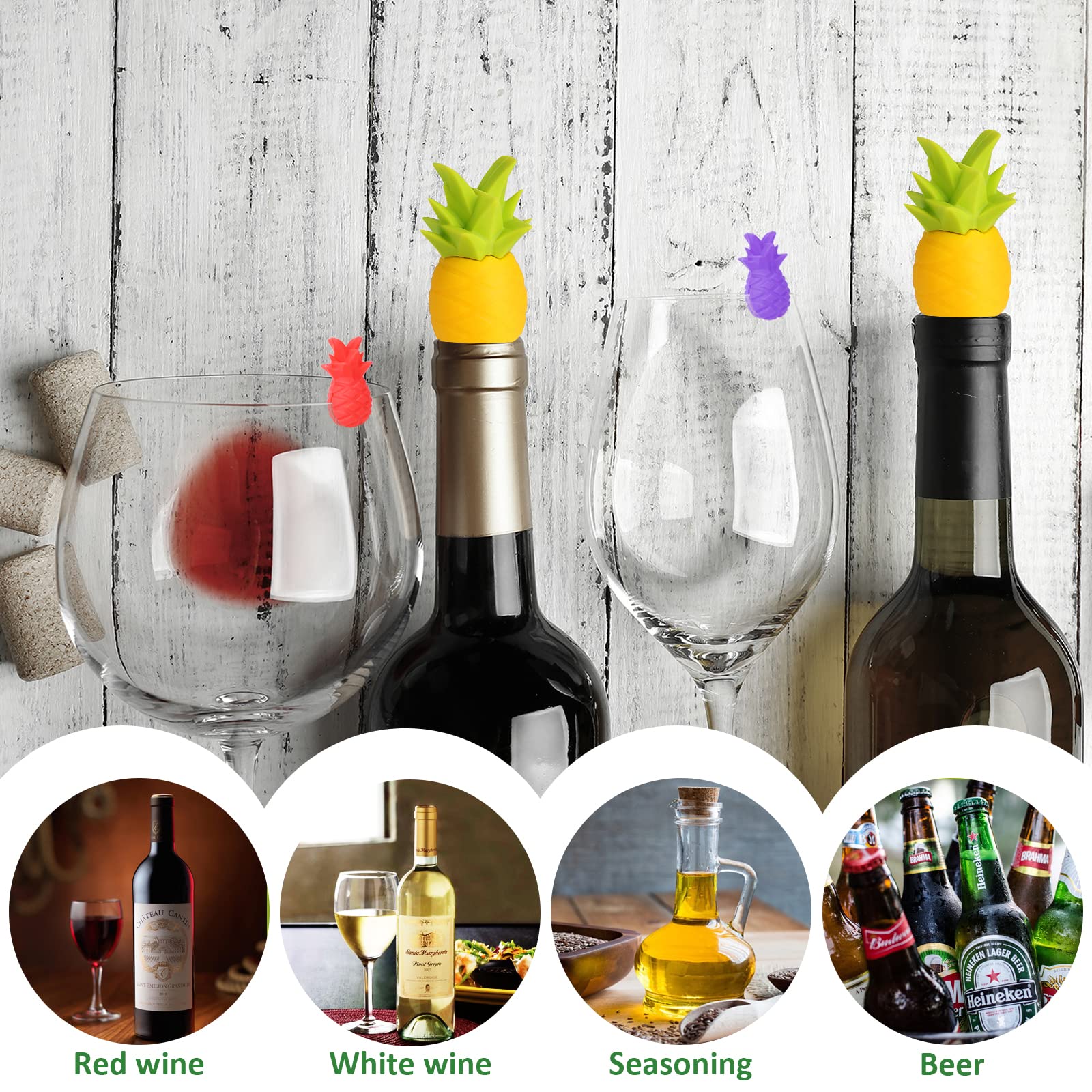 Marcatore per bicchieri da vino in silicone, etichette