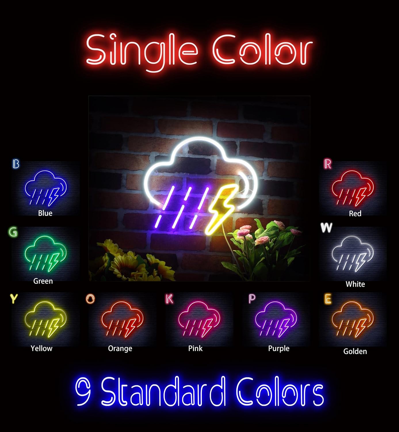 ADVPRO Raining Cloud with Thunder Flex Silicone LED Neon Sign - Red - st16s33-fnu0261-r