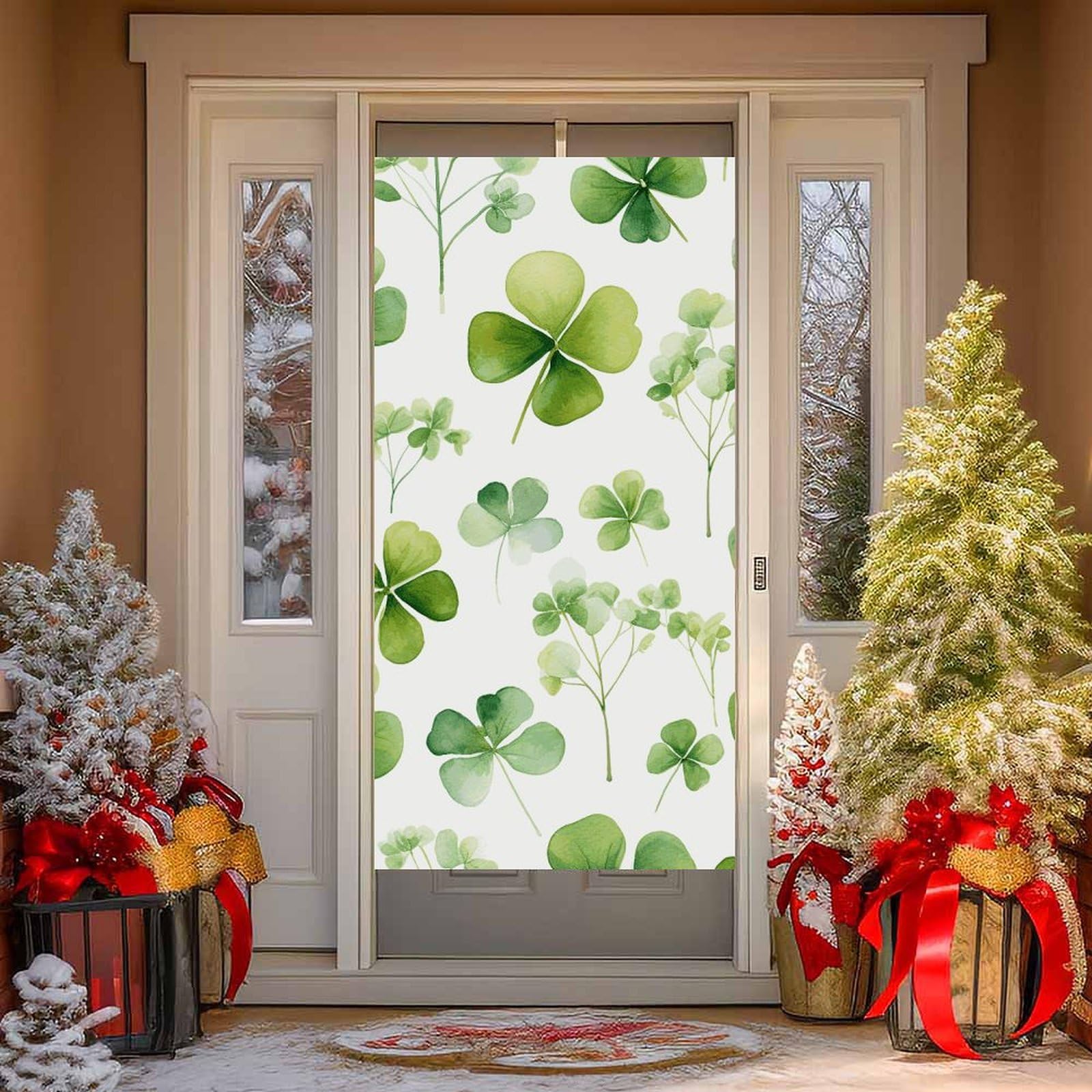 NTVOWPZO Clover Door Curtains for Doorway Privacy Dividers Door Banner Blackout Curtains Fabric Door Window Curtain for Home Bedroom Kitchen Decor 35.4x70.9 in Decorative Banner