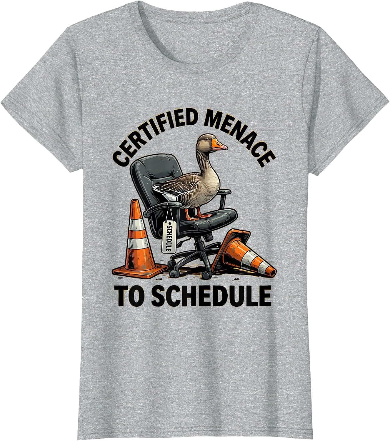 Certified Menace To Schedule Cartoon Office Design T-Shirt image 4