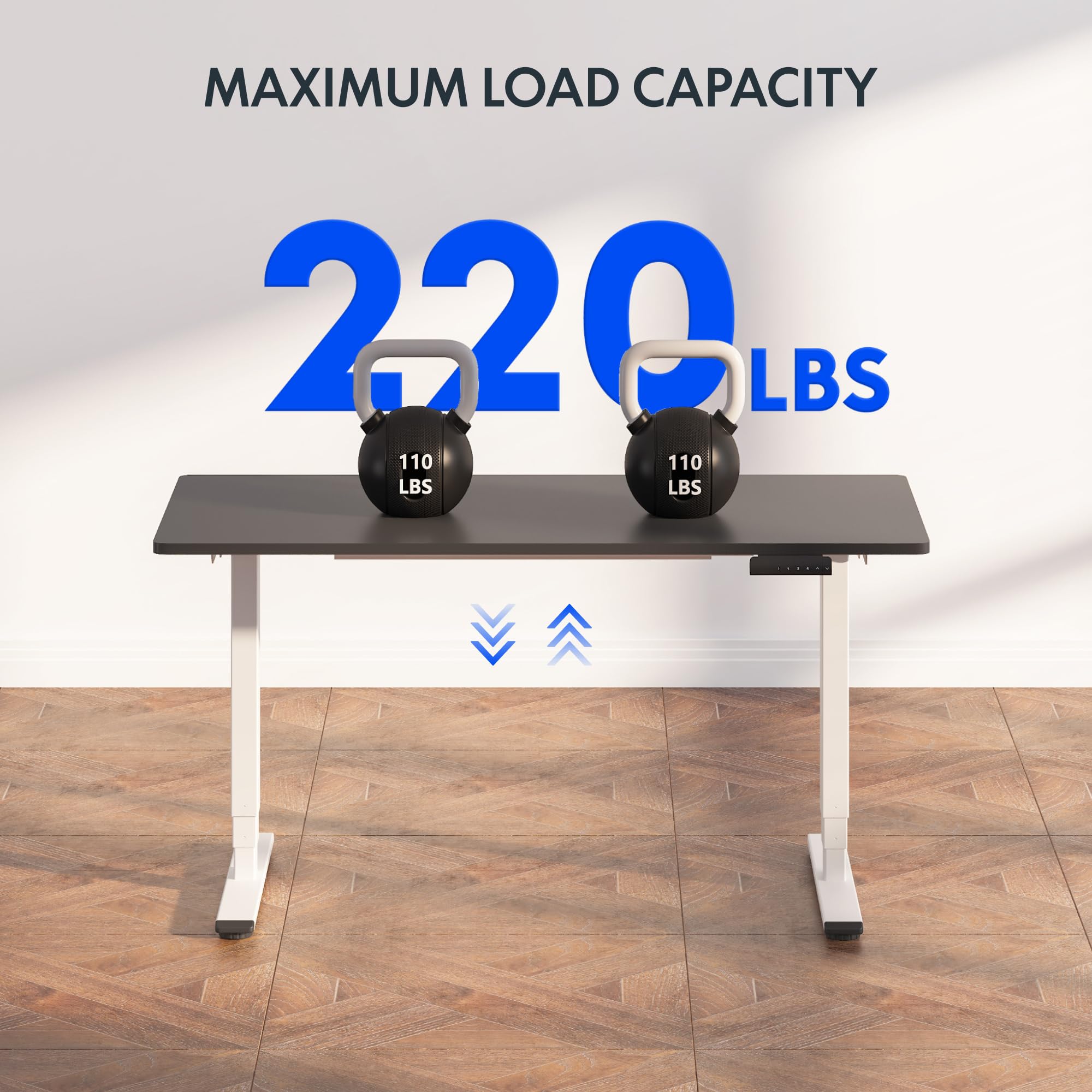 FLEXISPOT E6 3-Stage Dual Motor Electric Standing Desk 55 x 28 Sit Stand Up Desk Holds 220 lbs — view 8