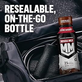 Muscle Milk Genuine Protein Shake, Vanilla Creme, 11.16 Fl Oz Bottle, 12 Pack, 25g Protein, Zero Sugar, Calcium, Vitamins A, C & D, 5g Fiber, Energizing Snack, Workout Recovery, Packaging May Vary