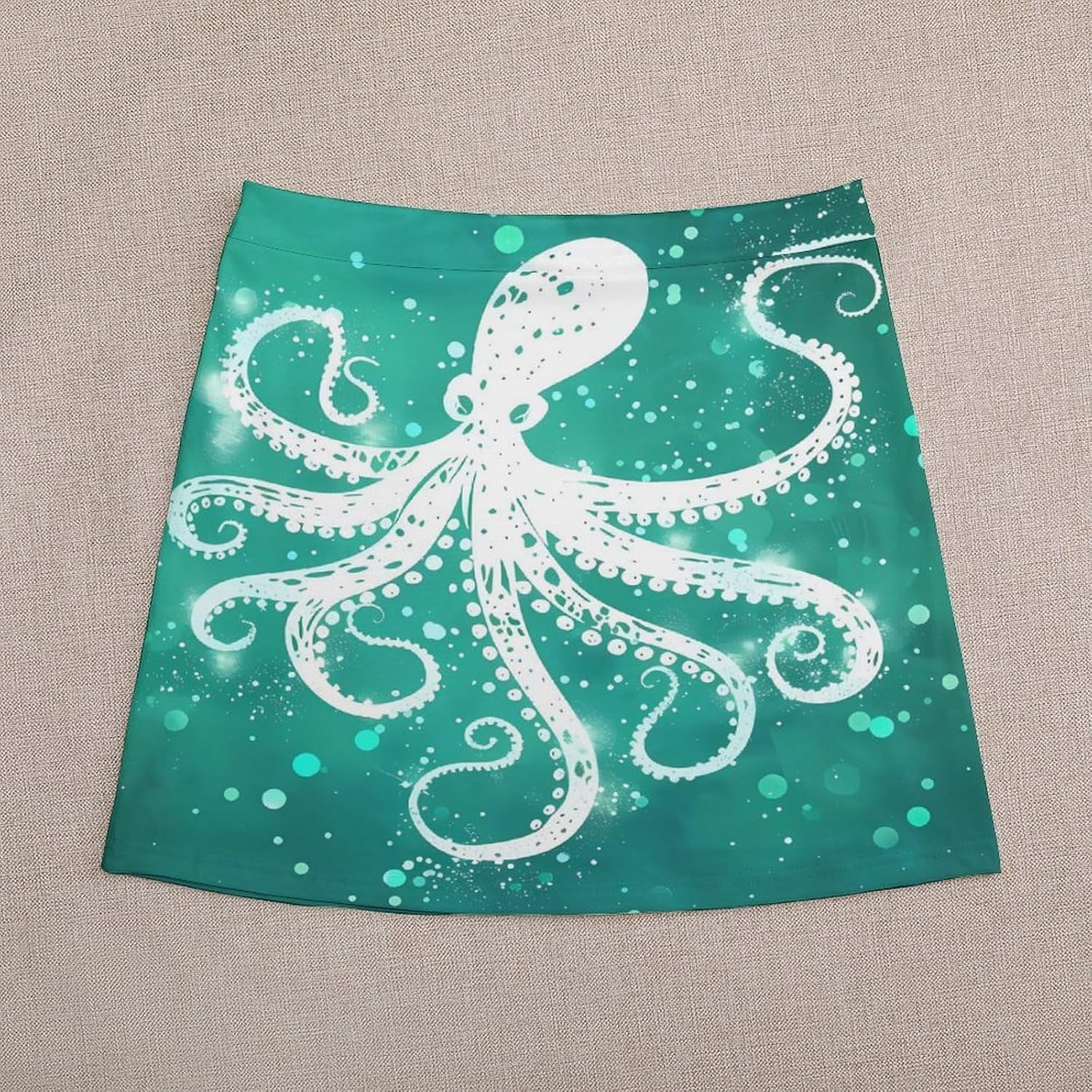 White Octopus Green Skorts for Women Mini A-line Skirt Casual Tennis Golf Short Skirts