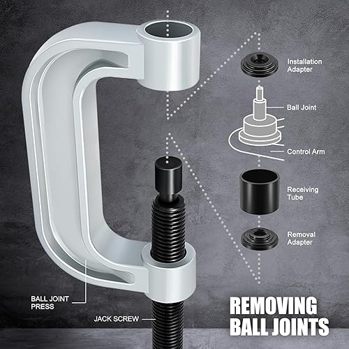 Miniatura 5 de ADN Motoring - Juego de herramientas de extracción de prensainstalación de rótula de 10 piezas con adaptadores para la mayoría de camiones ligeros