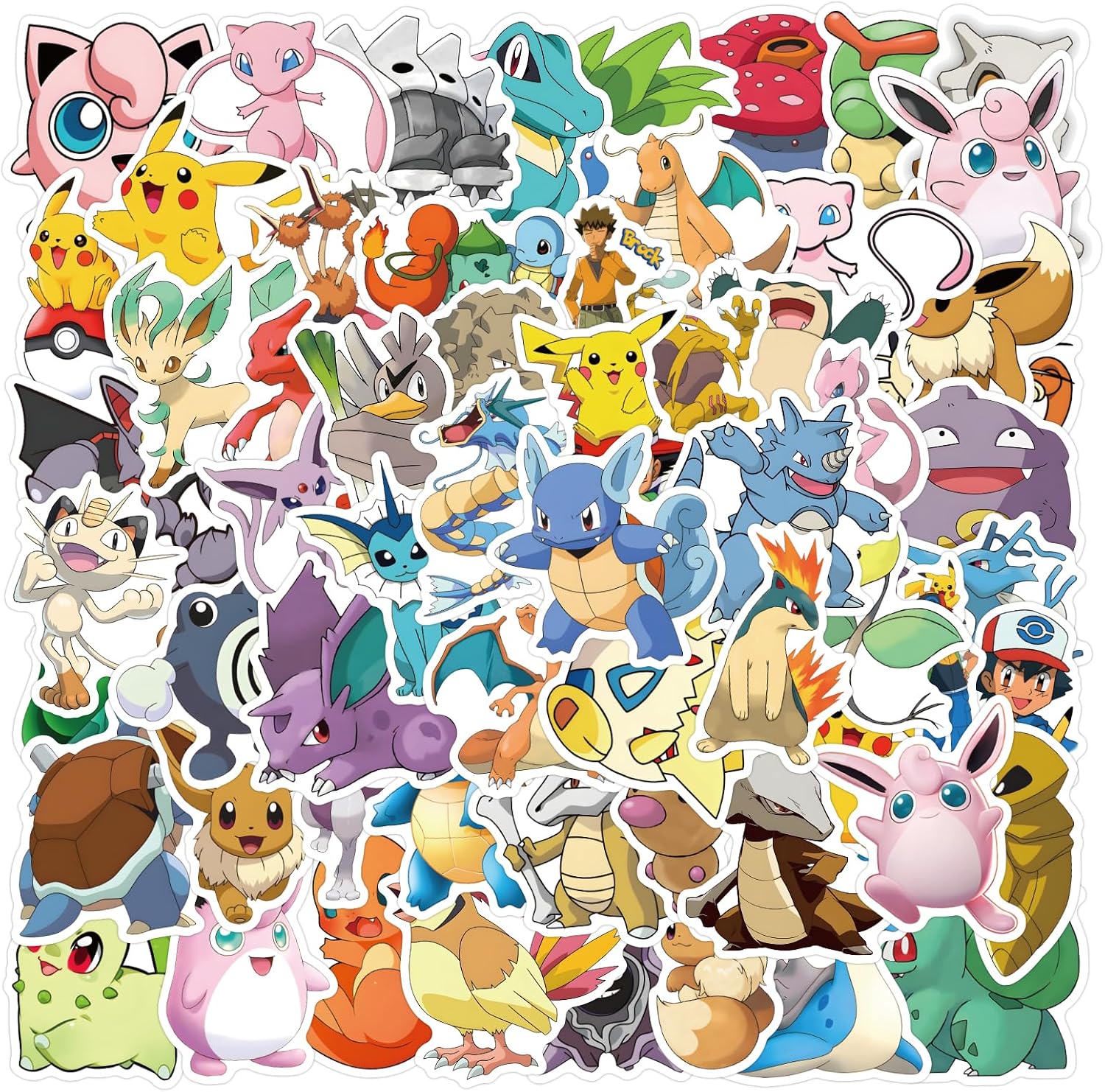 100PCS Pokemon Stickers for Kids, Waterproof Durable Cute Cartoon Pokemon Vinyl Decals for Laptops Phones Skateboards Luggage - Assorted Funny Stickers for Teens Gifts Party Favors