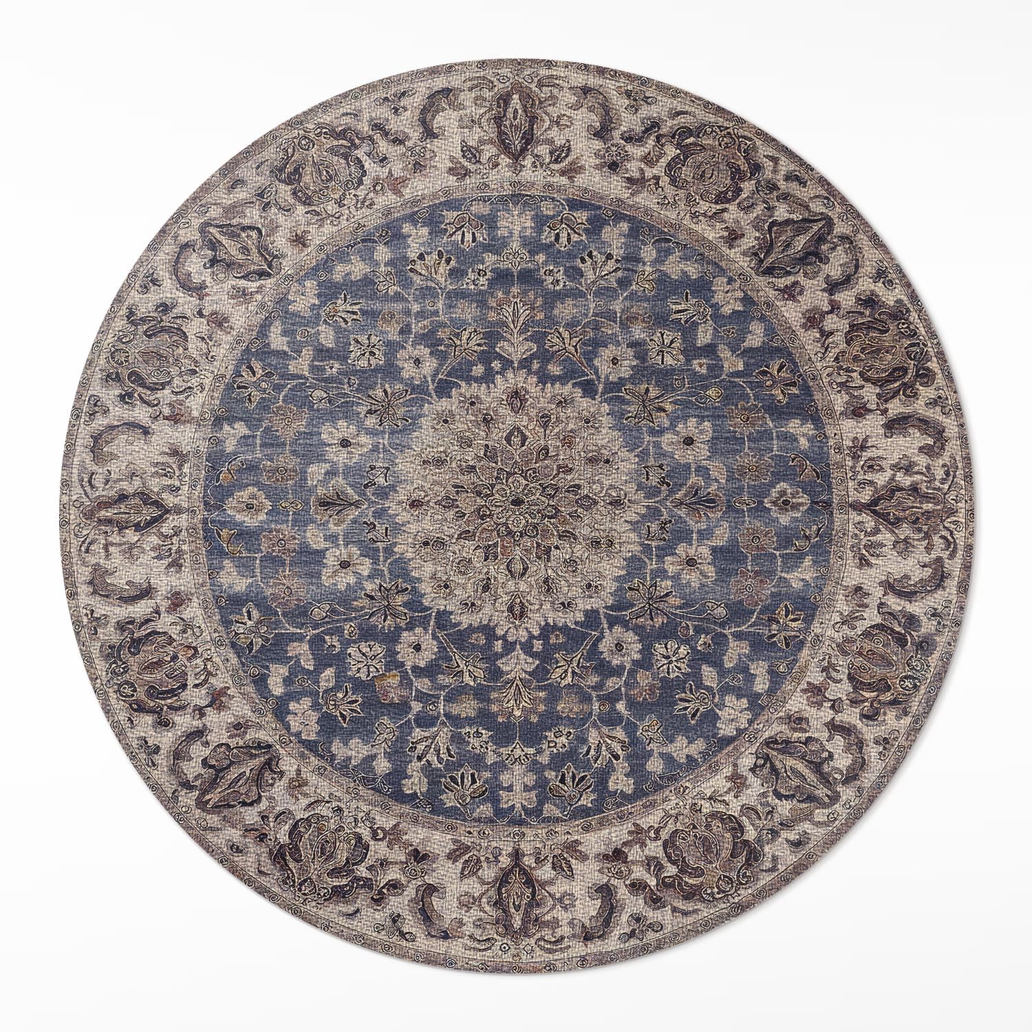 Tapis vinyle ø120 cm premium et durable pour salon et chambre