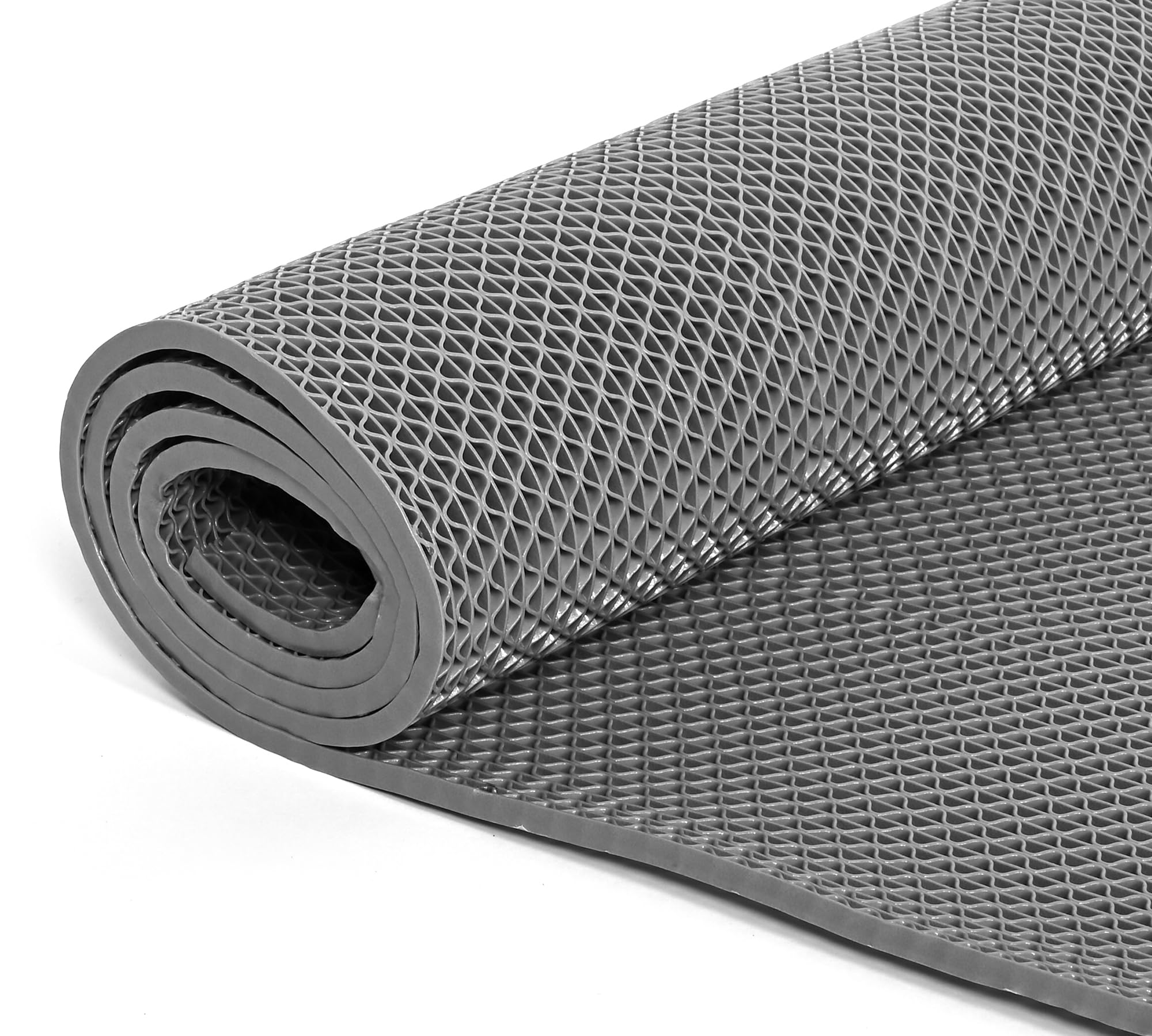 bimiti Drainage Bodenmatte 90x200cm PVC Duschmatte 6mm Dicke, rutschfest Kommerzielle Matte, Antirutschmatte Duschmatte Mesh Hohlmatte für Nassbereich Küche Schwimmbad Waschraum Restaurant, Grau