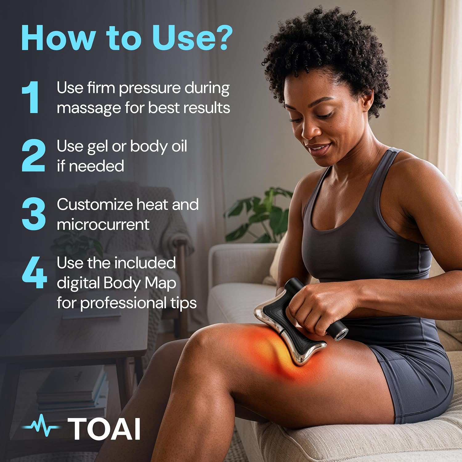 Heated Muscle Scraper Massage Tool, Vibration & Microcurrent for Recovery