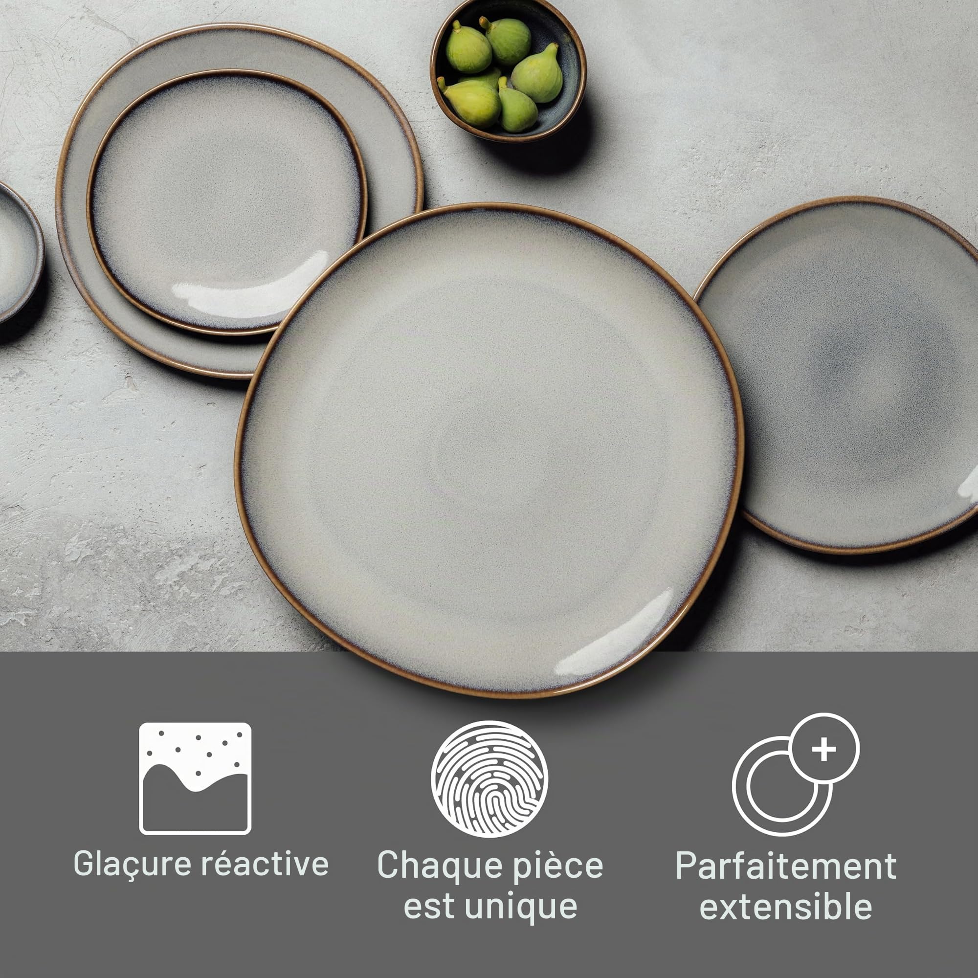 like. by Villeroy & Boch Lave beige plat à servir 32 x 32 x 2,5 cm