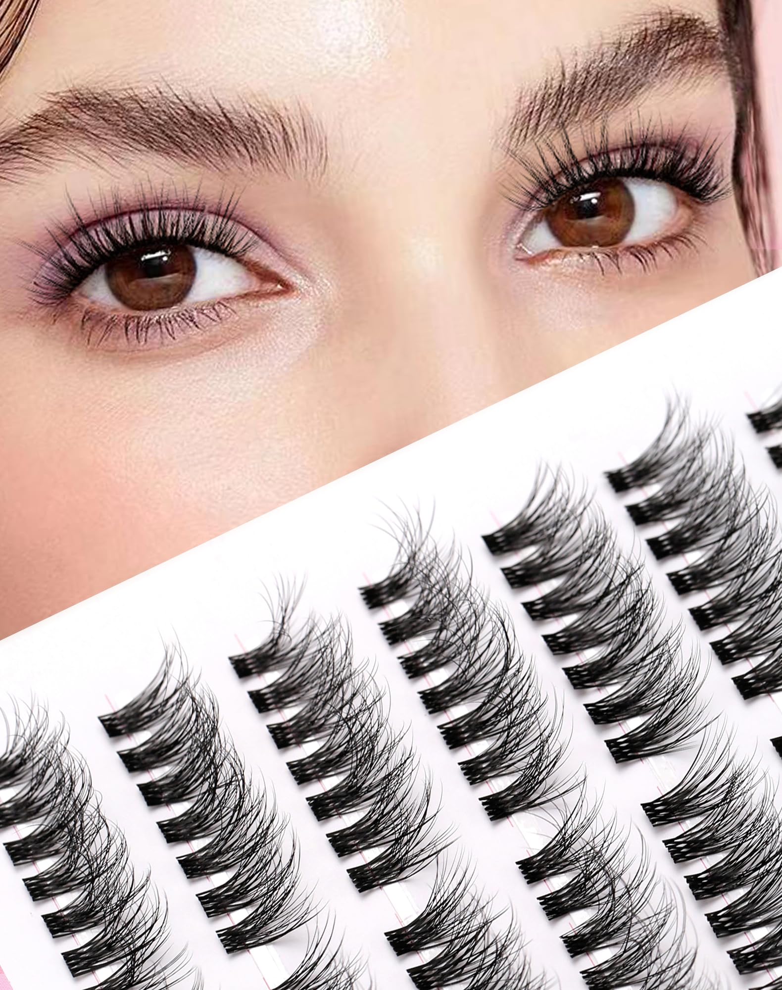 Short Lash Clusters Wispy C Curl Eyelash Clusters Volume Individual Eyelashes Natural Cluster Eyelash Extensions Natural Looking Cluster Lashes by Jiocolor(C Curl, 8-14mm)