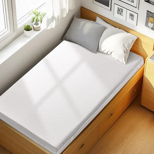 PERLECARE Twin Mattress Topper, 3 Inch Gel Memory Foam Mattress