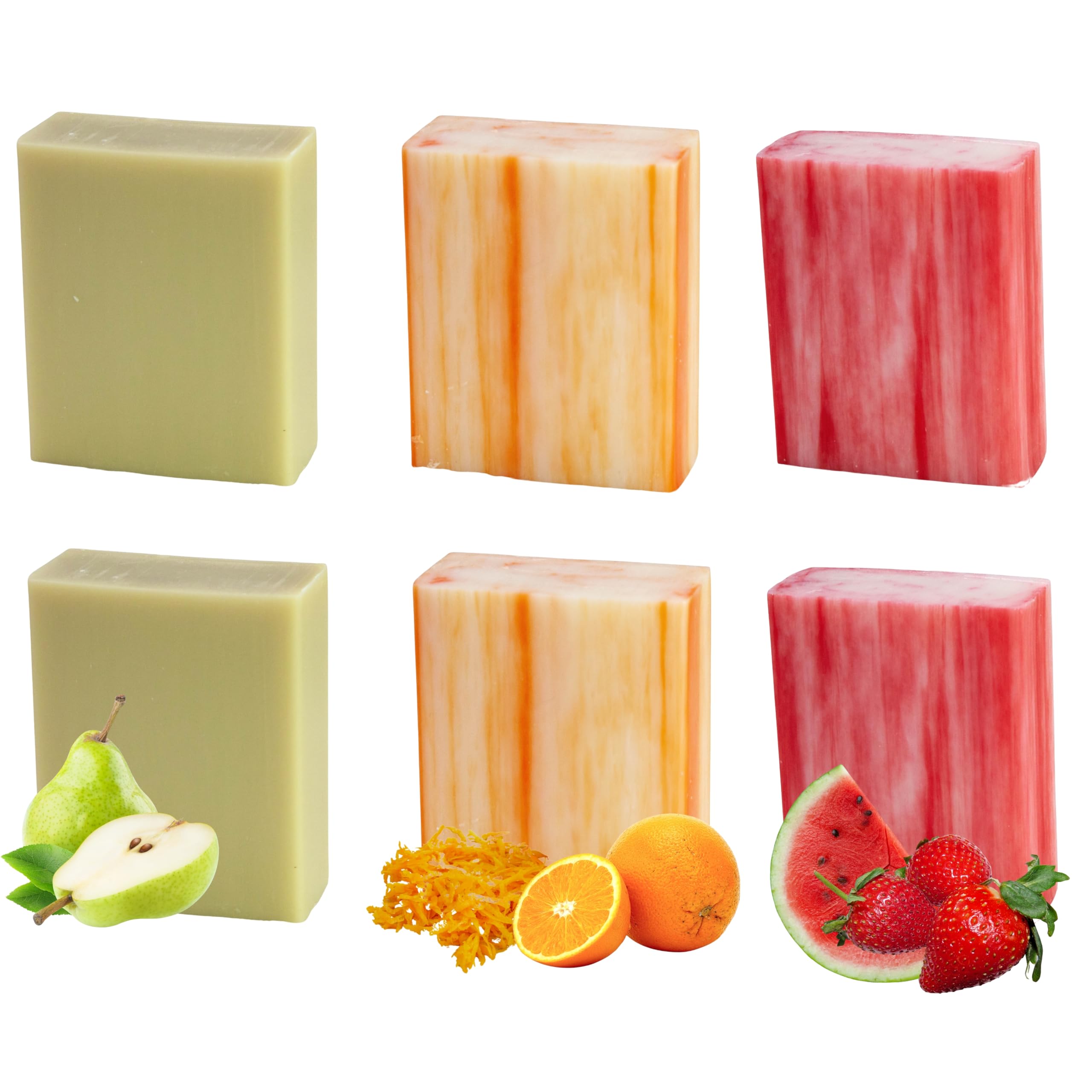 Assorted 6 PCS Natural Soap Bars, Assorted Citrus Delights, 3.5oz Each Moisturizing French Triple Milled Soap Bars Enriched with Shea Butter, Pure Plant Oil Body Soaps