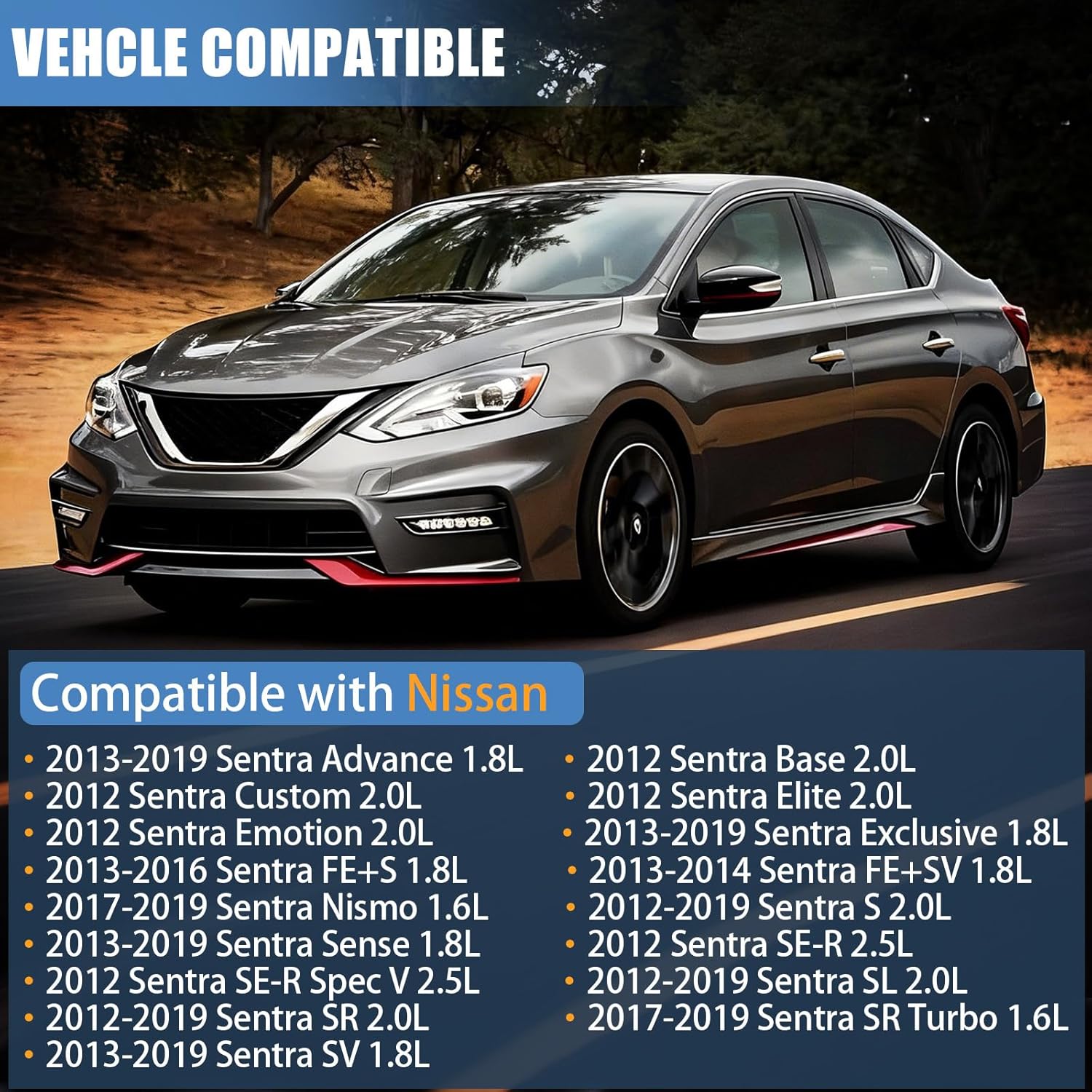 Sorello Left Driver Side Sun Visor with Makeup Mirror Compatible with Nissan Sentra 2012 2013 2014 2015 2016 2017 2018 2019 1.6L 1.8L 2.0L 2.5L - Replace 96401-3SG8AB