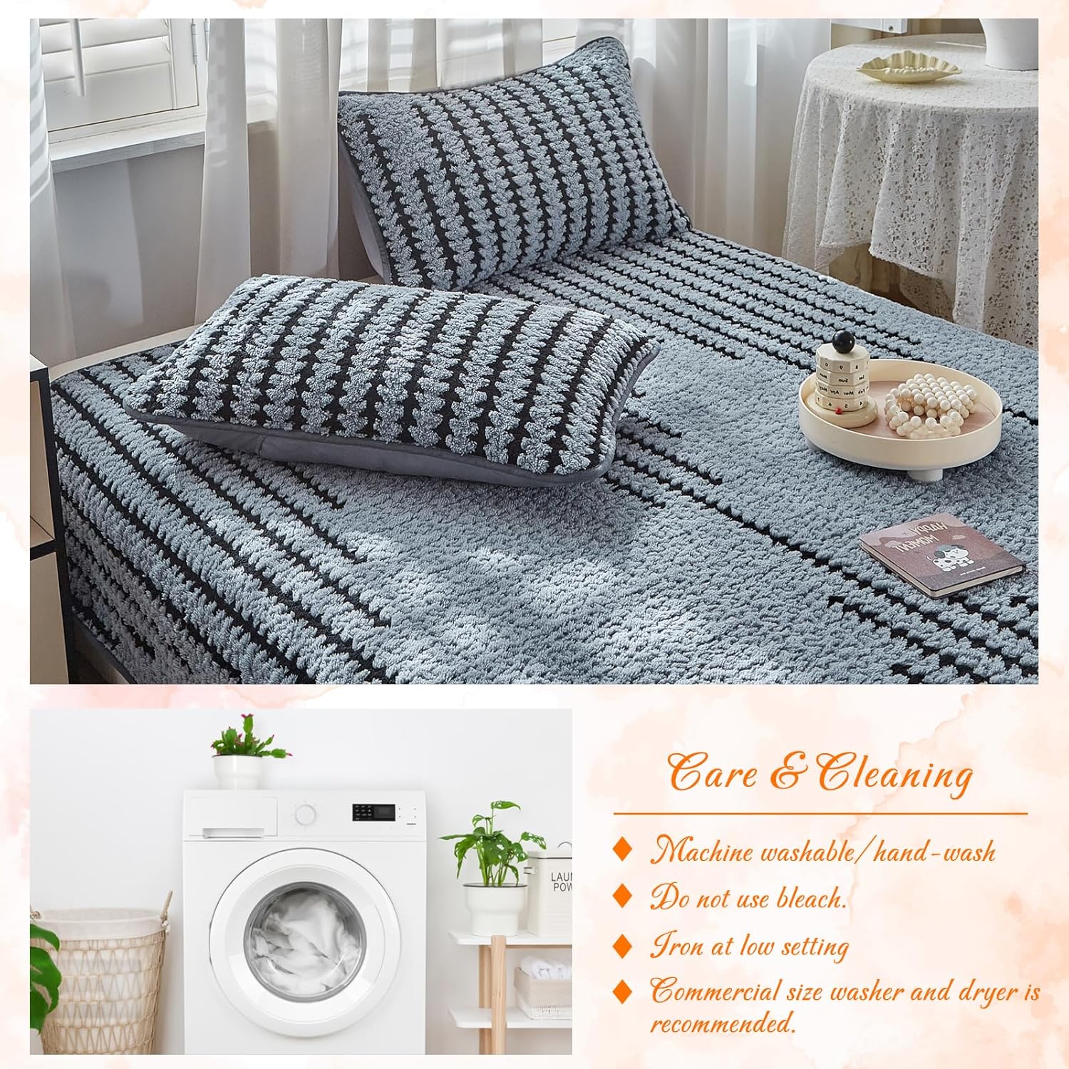 Tititada 3 Pieces Luxury Velvet Boho Quilt Sets Queen Size, Lightweight Decorative Bohemian Bedspread Set for All Season, Soft Coverlet with 2 Shams, Dusty Blue