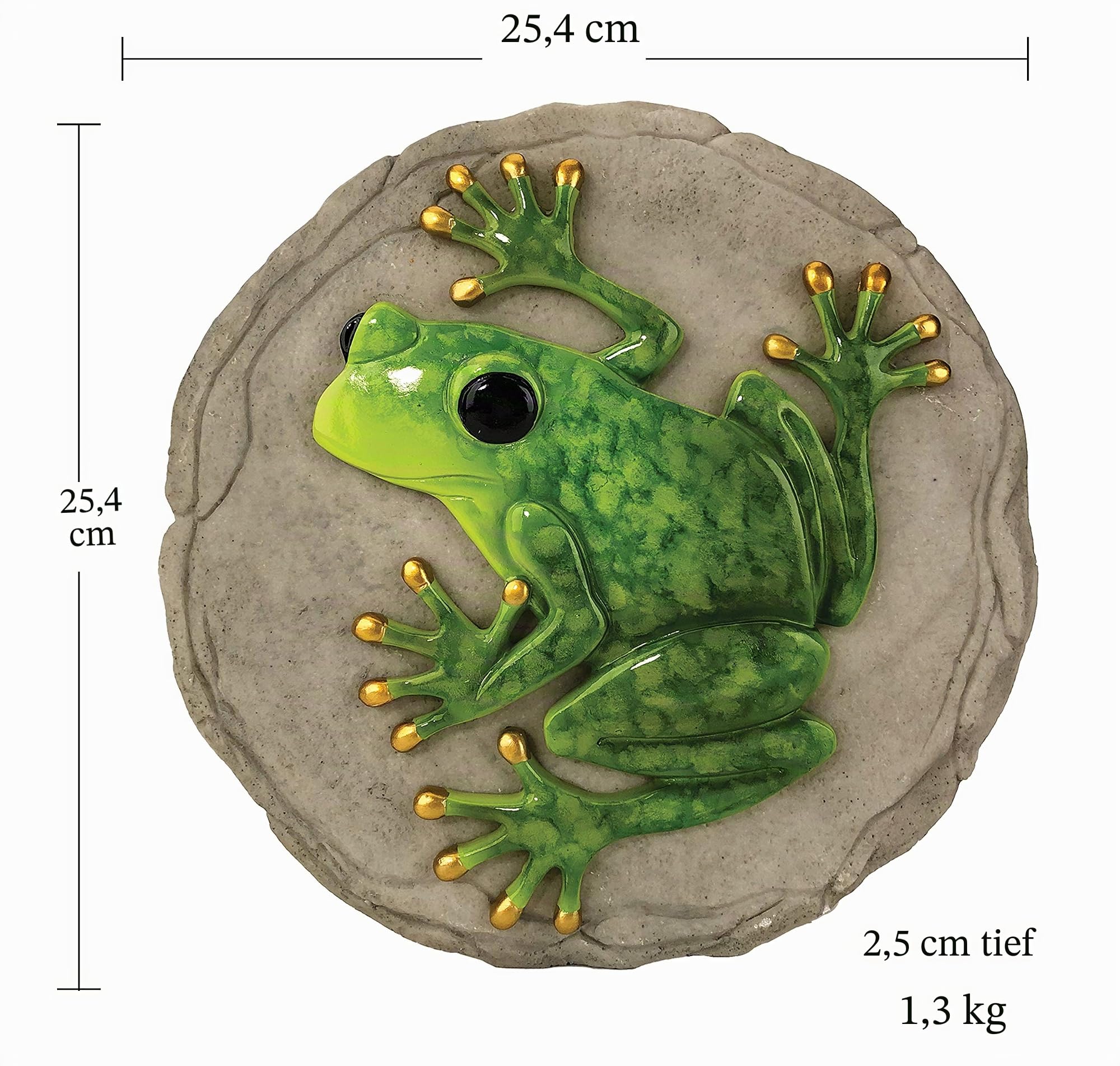 Spoontiques Gartendekoration – erhöhter Frosch-Trittstein – dekorativer Stein für den Garten