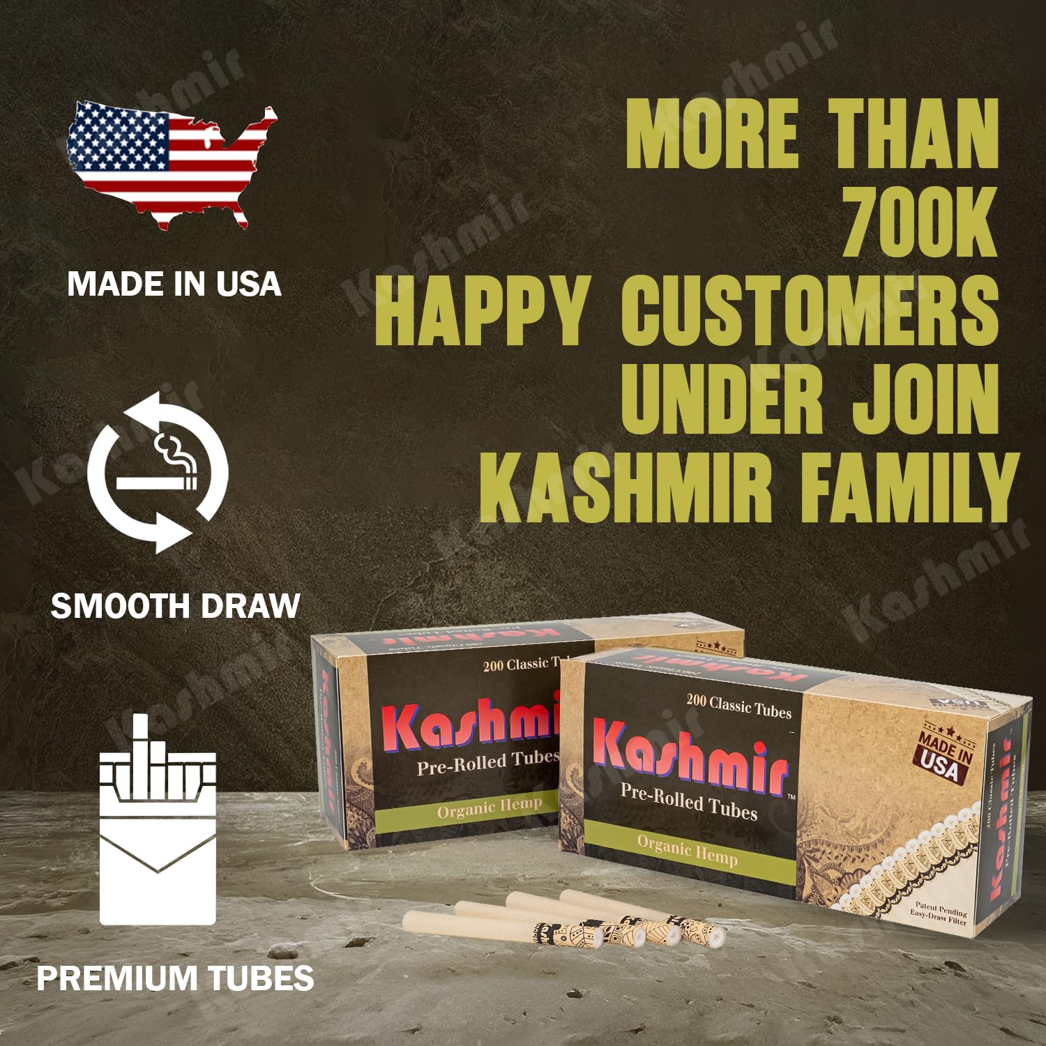 all natural cigarette tubes Amazon.com: Kashmir Cigarette Tubes King Size Organic 200 Count Box – 84mm  Natural Paper Tubes with Filters – Empty Cigarette Tubes Compatible with  Injector Machines – Made in USA : Health & Household