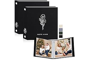Lanpn 4x4 Photo Album, Holds 104 Vertical 4x4 inch Pictures, Acid Free 2-Pack Photo Book