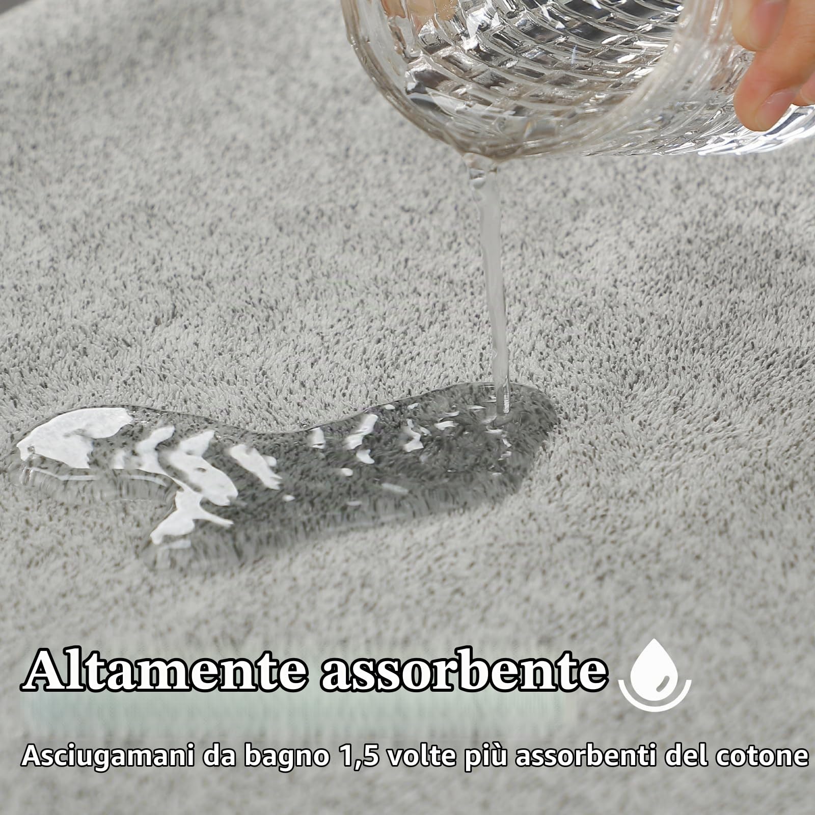 SEISSO Set di 2 Asciugamani da Bagno Grandi, 90x160cm Asciugamani Extra Assorbenti e ad Asciugatura Rapida per Bagno in Fibra, Multiuso per Fitness, Spa, Asciugamani Sportivi, Grigio