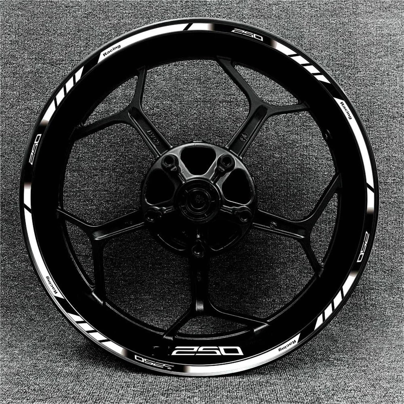Motorcycle Wheel Hub Decal Front and Rear Rim Reflective Sticker for Kawasaki for Z250 for Z300 for Z400 for Z650 Motorbike(Color6)