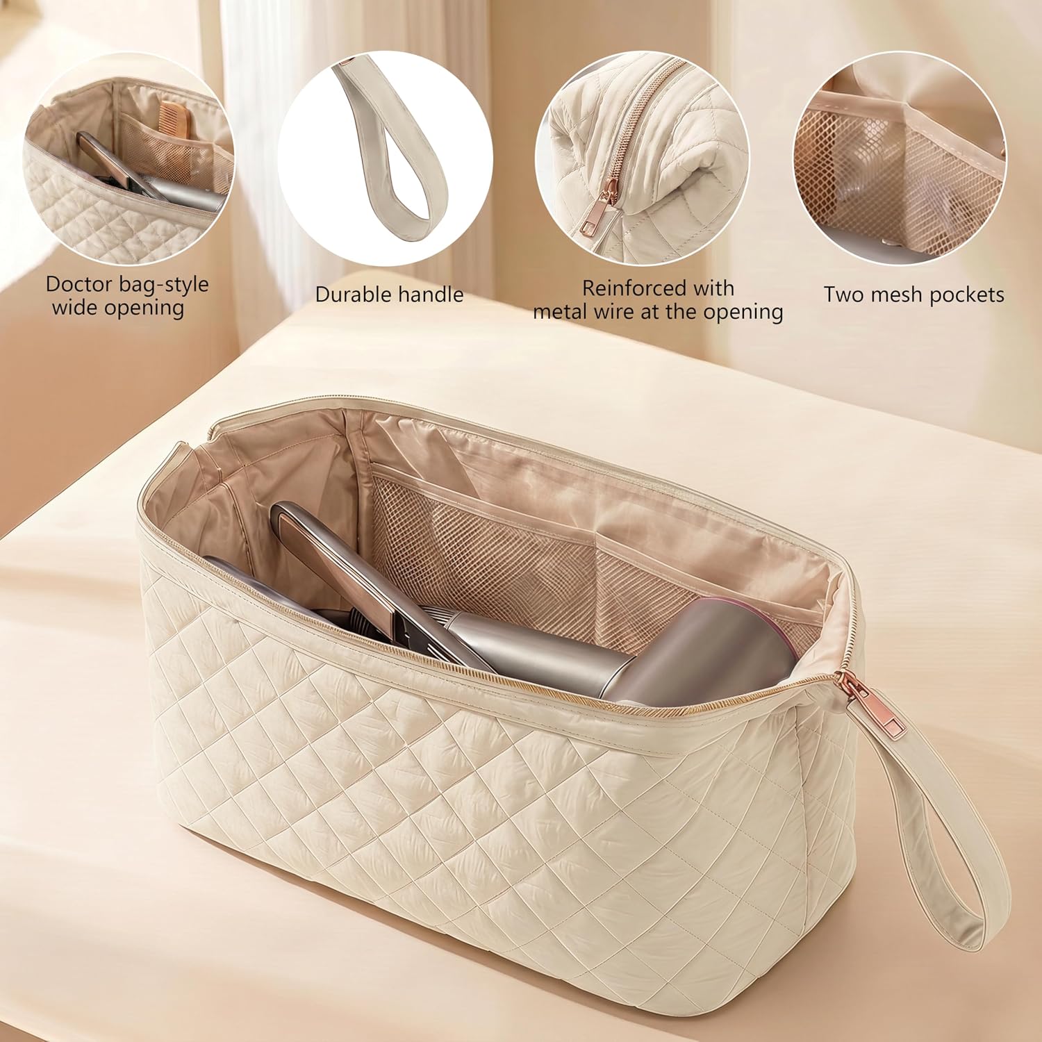 Hair Tools Travel Bag for Shark FlexStyle, Portable Hair Air Wrap Dryer Case, Dustproof Hair Styling Accessories Storage Case for Dyson Airwrap Hair Dryer, Curling Iron, Straightener