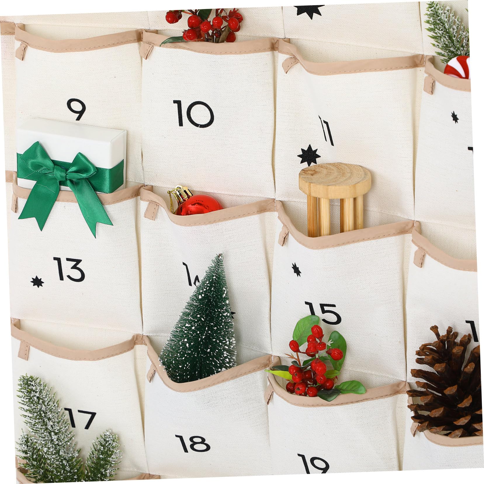 FOMIYES Weihnachtlicher Wandaufbewahrungssack Mit Fächern Praktischer Adventskalender Für Und Kleinigkeiten Zum Aufhängen An Türen Wänden Und Fenstern Für Festliche Dekoration