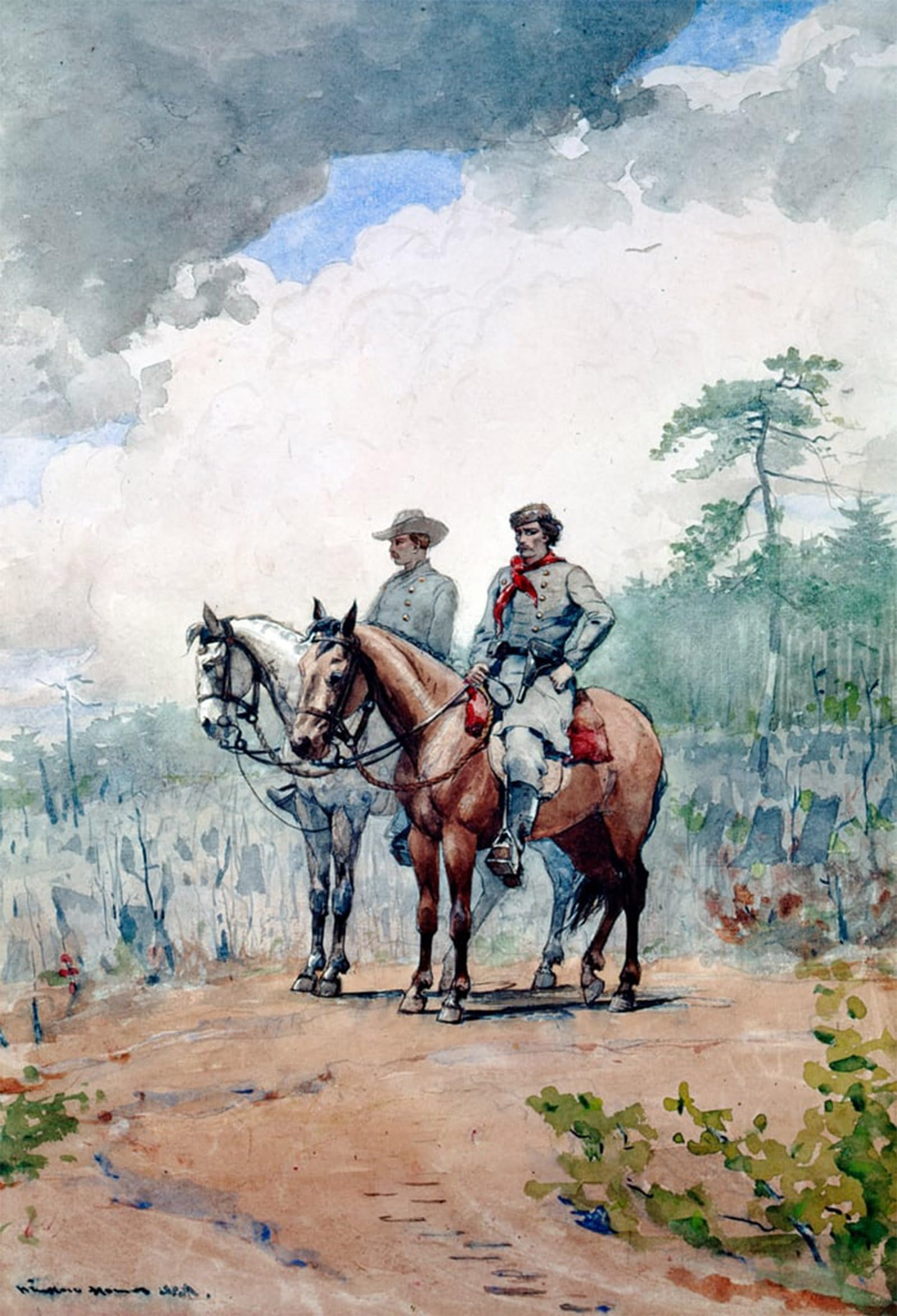 Toile Deux scouts de Winslow Homer Affiche Art Mural 60x90cm - 5