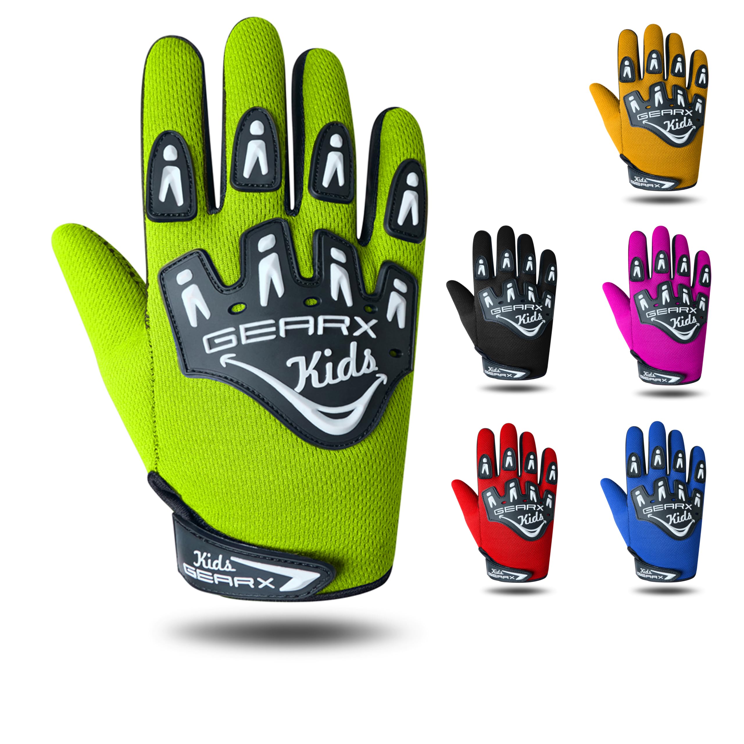 GearX Guantes de Ciclismo para niños, BMX, Bicicleta de montaña, Motocross, Enduro, Paintball, ATV, Quad, Karting, Deportes y Senderismo — view 14