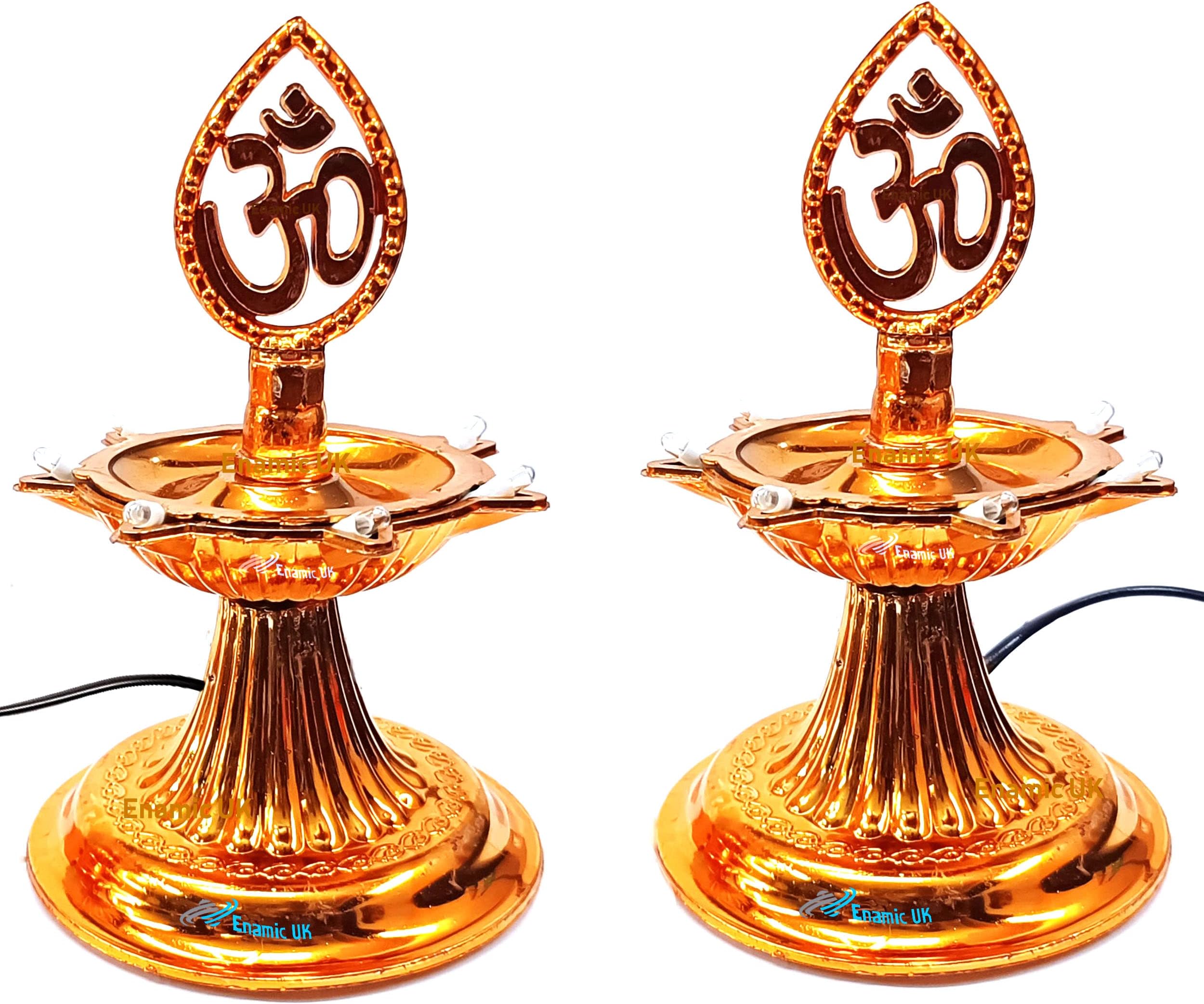 Babrock 1 Layer Electric Diya Deepak Light Pooja Diya LED Light Mandir Diya for Home Temple Decor Electric Diya Pack of 2 || MK-58