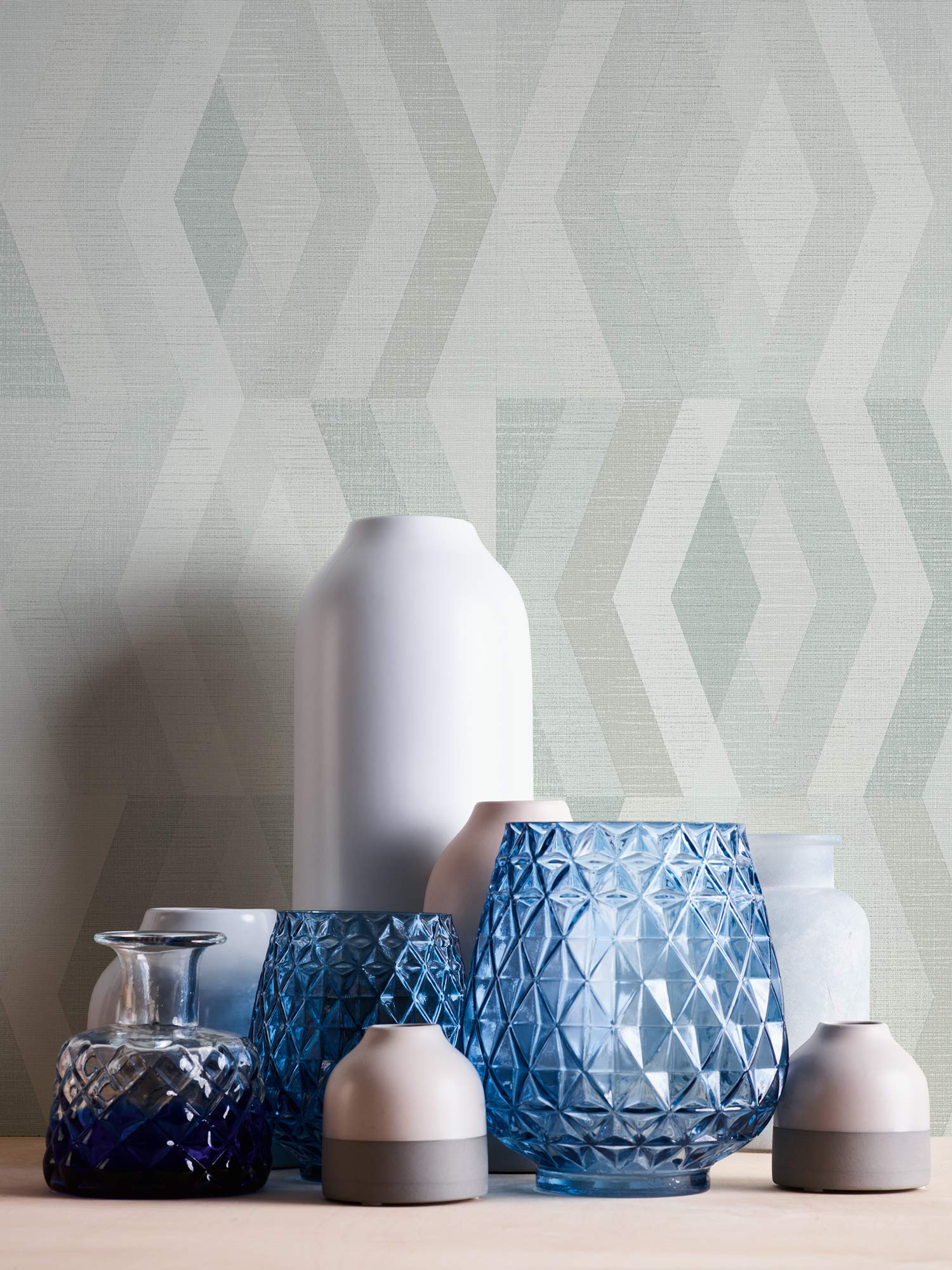 Papel Pintado Geométrico Geo Nordic Papel pintado tejido no tejido 10.05 m x 0.53 m Gris Beige Fabricado en Alemania de A.S. Création 375334 37533-4