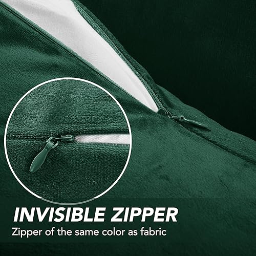 Vista 13 de Deconovo Juego de 2 fundas de almohada de terciopelo, 20 x 20 pulgadas, color verde azulado, cuadradas, con pompones, suaves, con cremallera