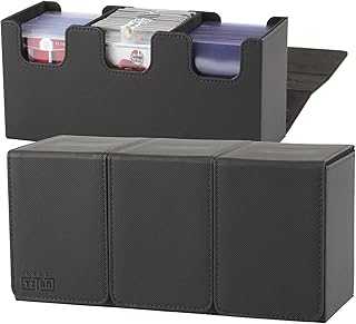 Card Titan Toploader Storage Box Triple Row - Trading Card Storage Box for Sports Cards and TCG Cards in Top Loaders and One Touch Magnetic Card Holder - Card Case Fits Standard Size Trading Cards